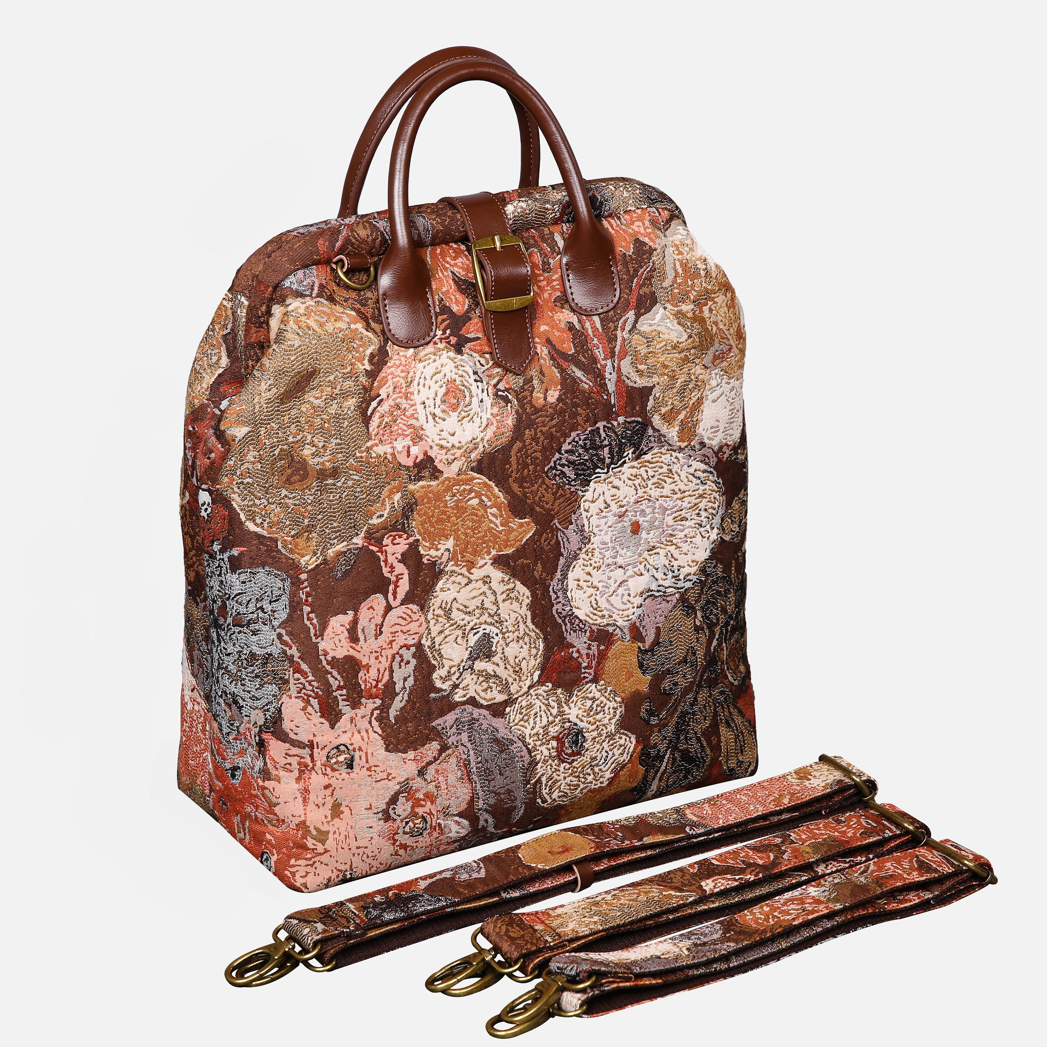 Abstract Brown Carpet Laptop Backpack MCW Handmade-3