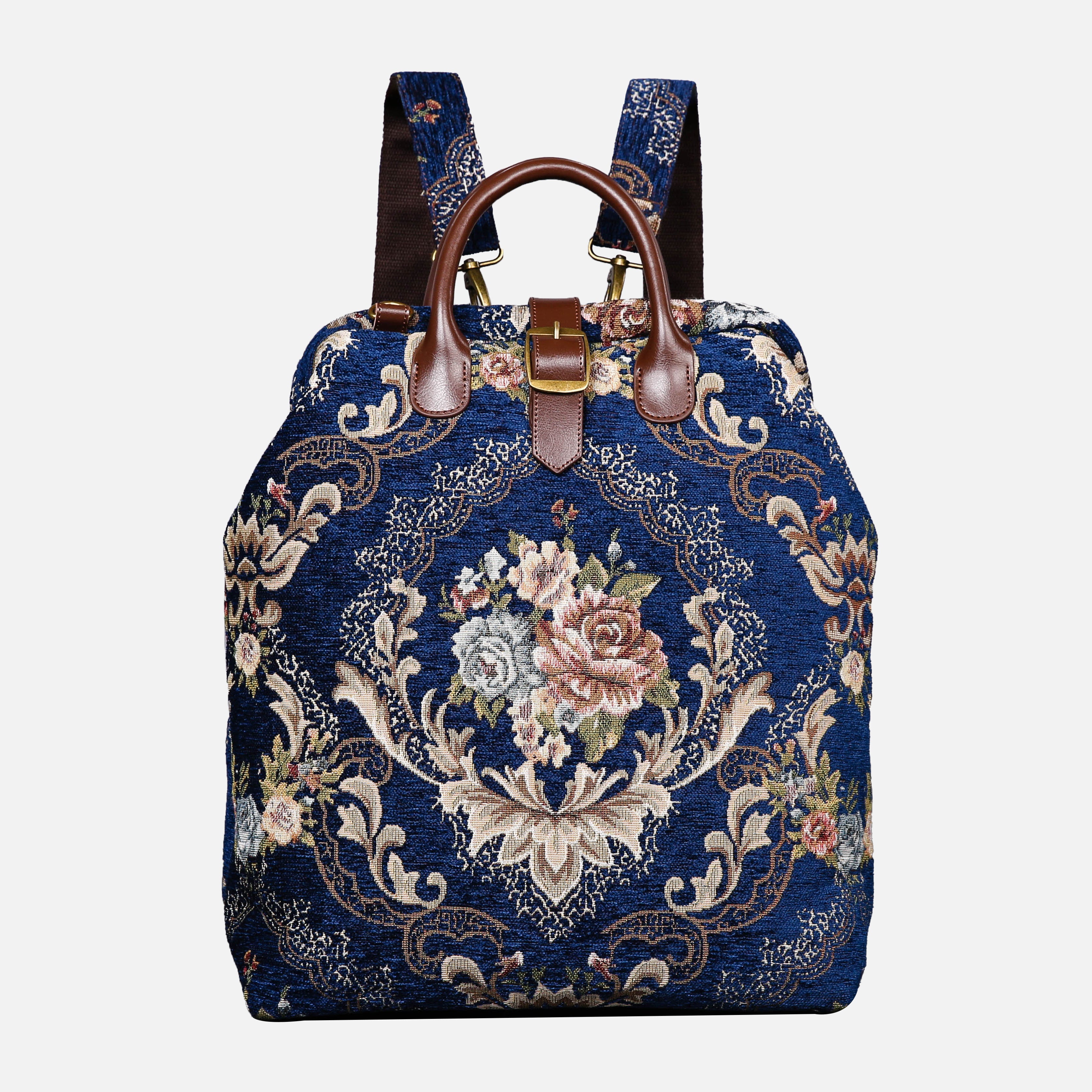 Floral Blue Carpet Laptop Backpack  MCW Handmade