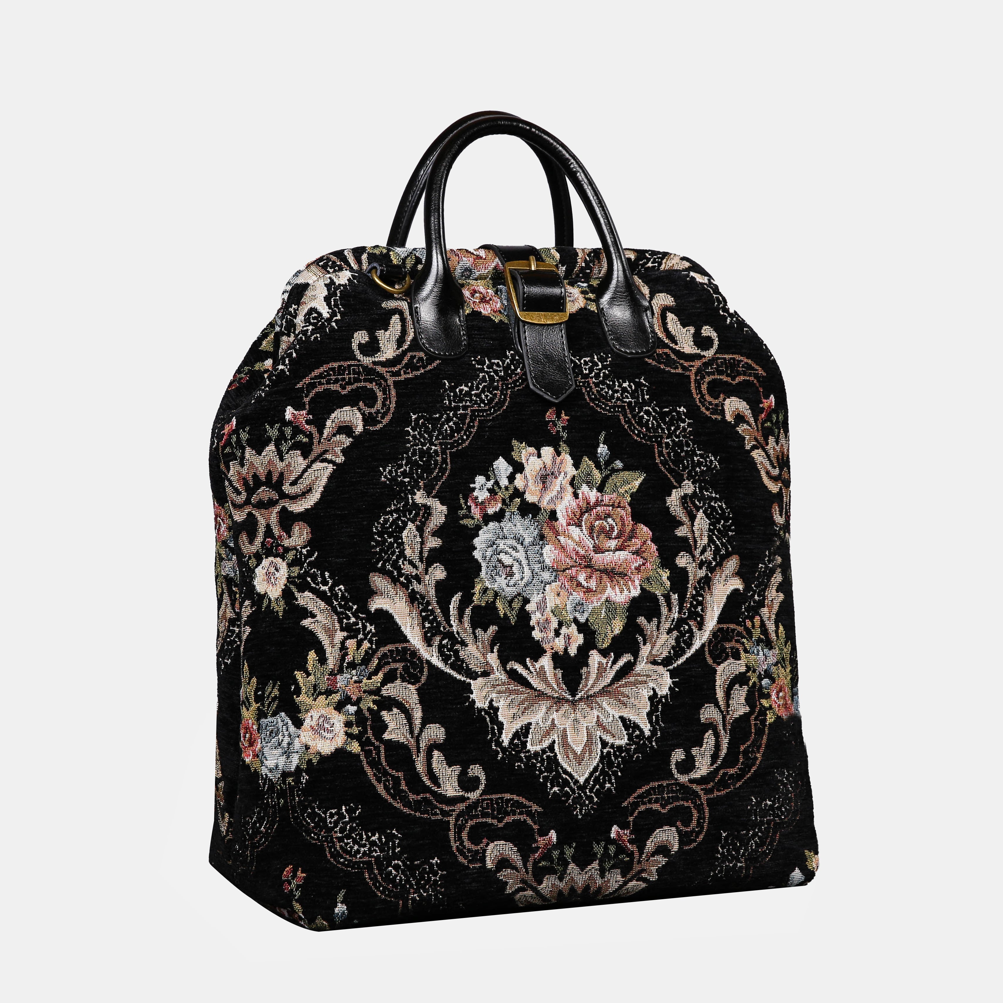 Floral Black Carpet Laptop Backpack  MCW Handmade-2