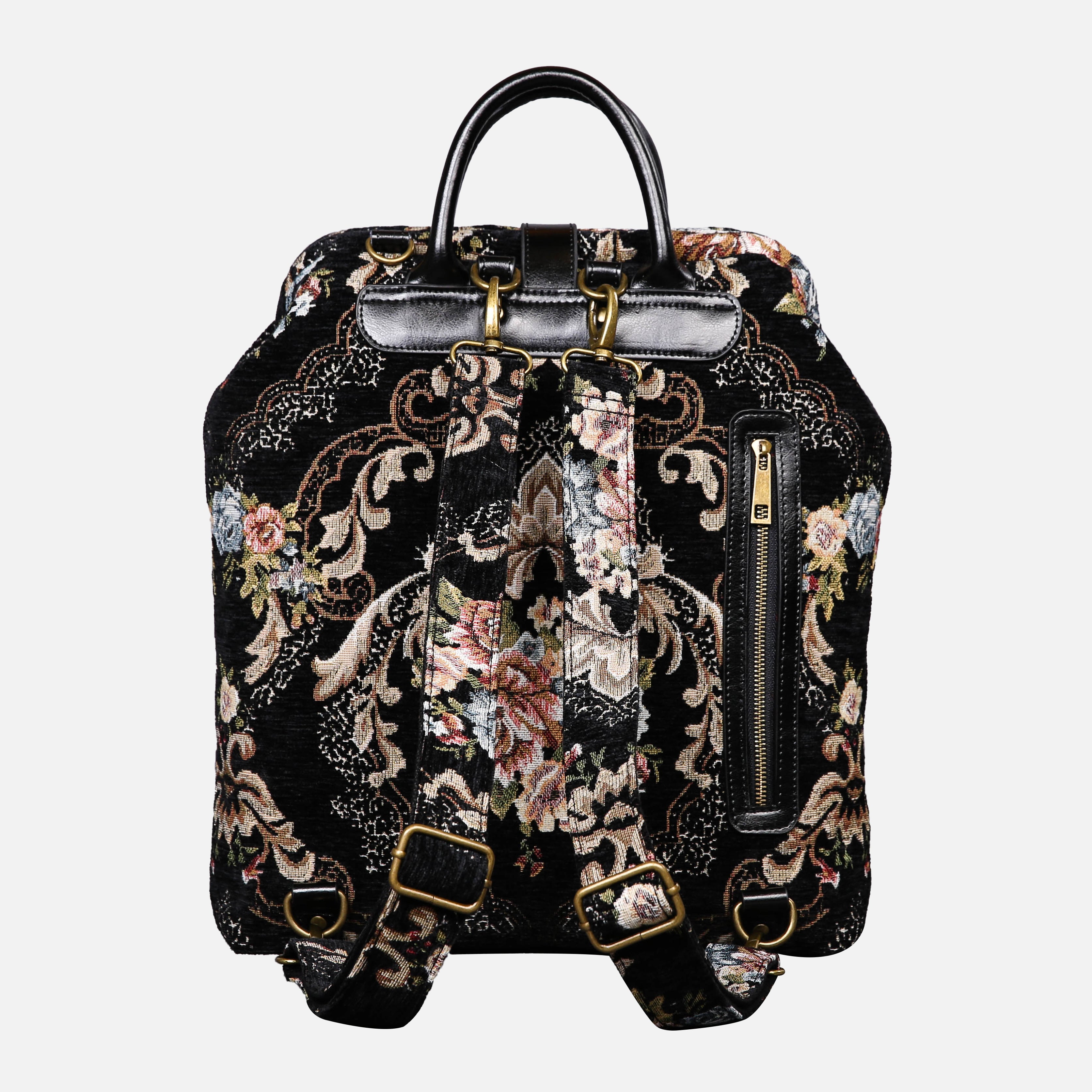 Floral Black Carpet Laptop Backpack  MCW Handmade-1