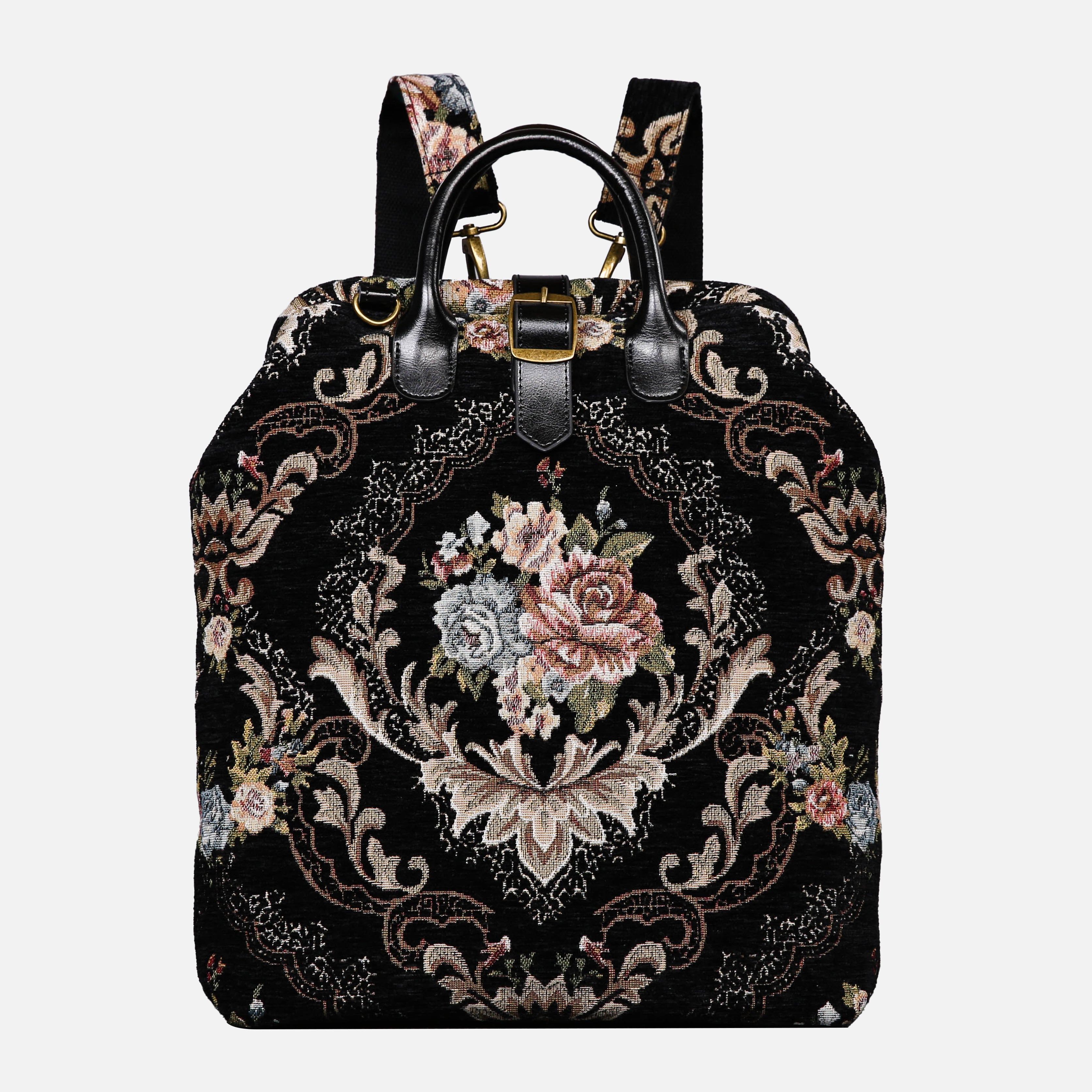 Floral Black Carpet Laptop Backpack  MCW Handmade