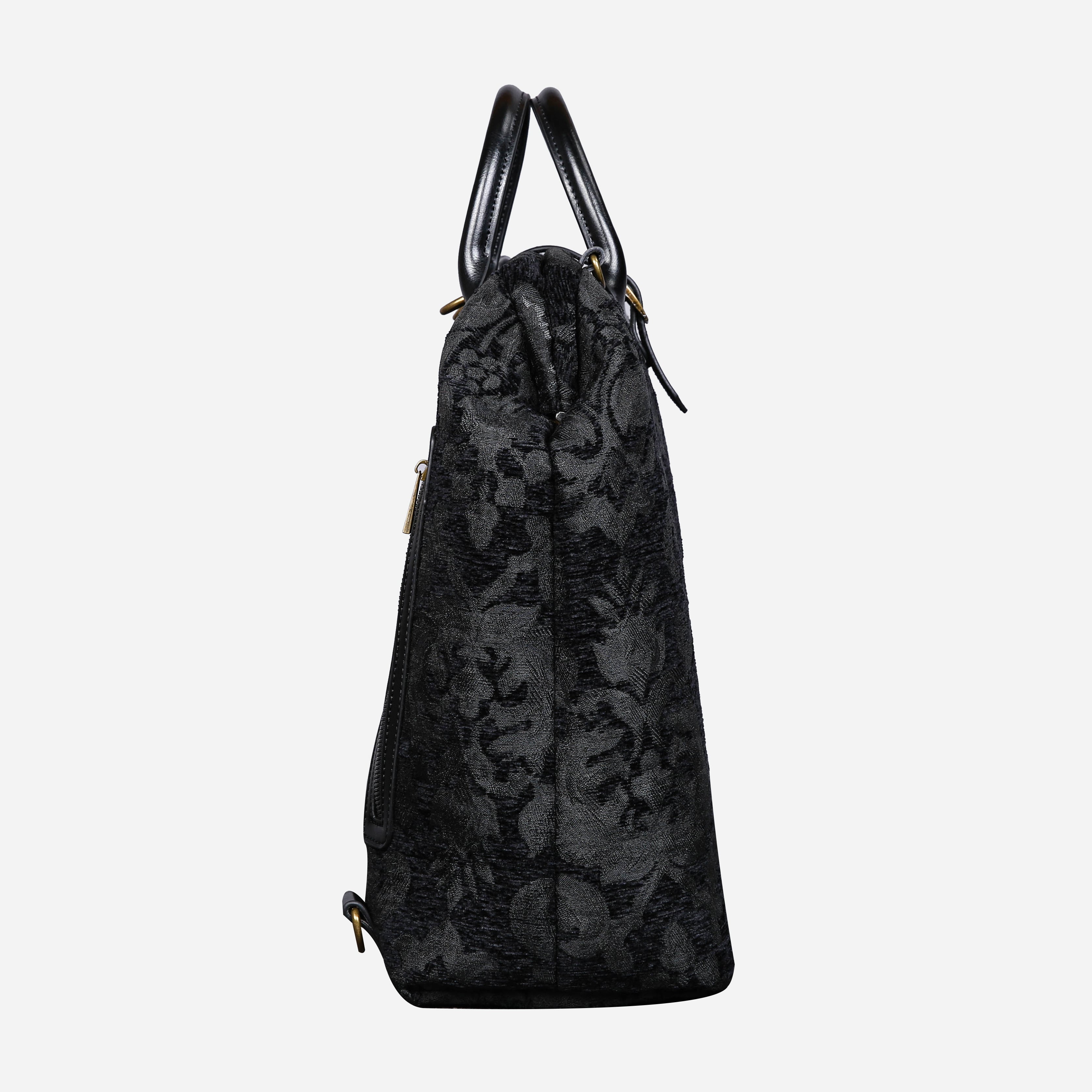 Victorian Blossom BLK/BLK Carpet Laptop Backpack MCW Handmade-5