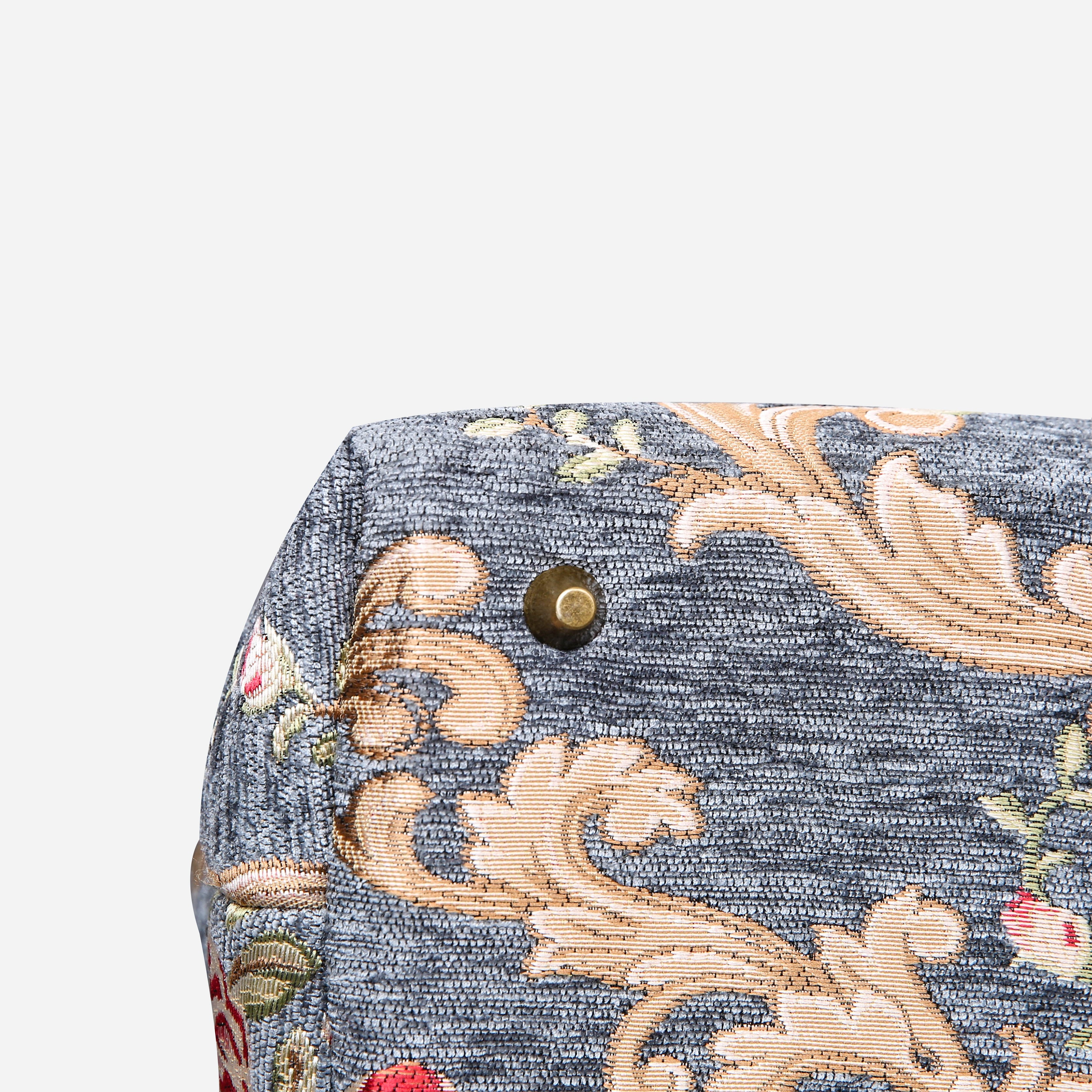 Baroque Garden Grey Carpet Handbag Purse carpet bag MCW Handmade-5