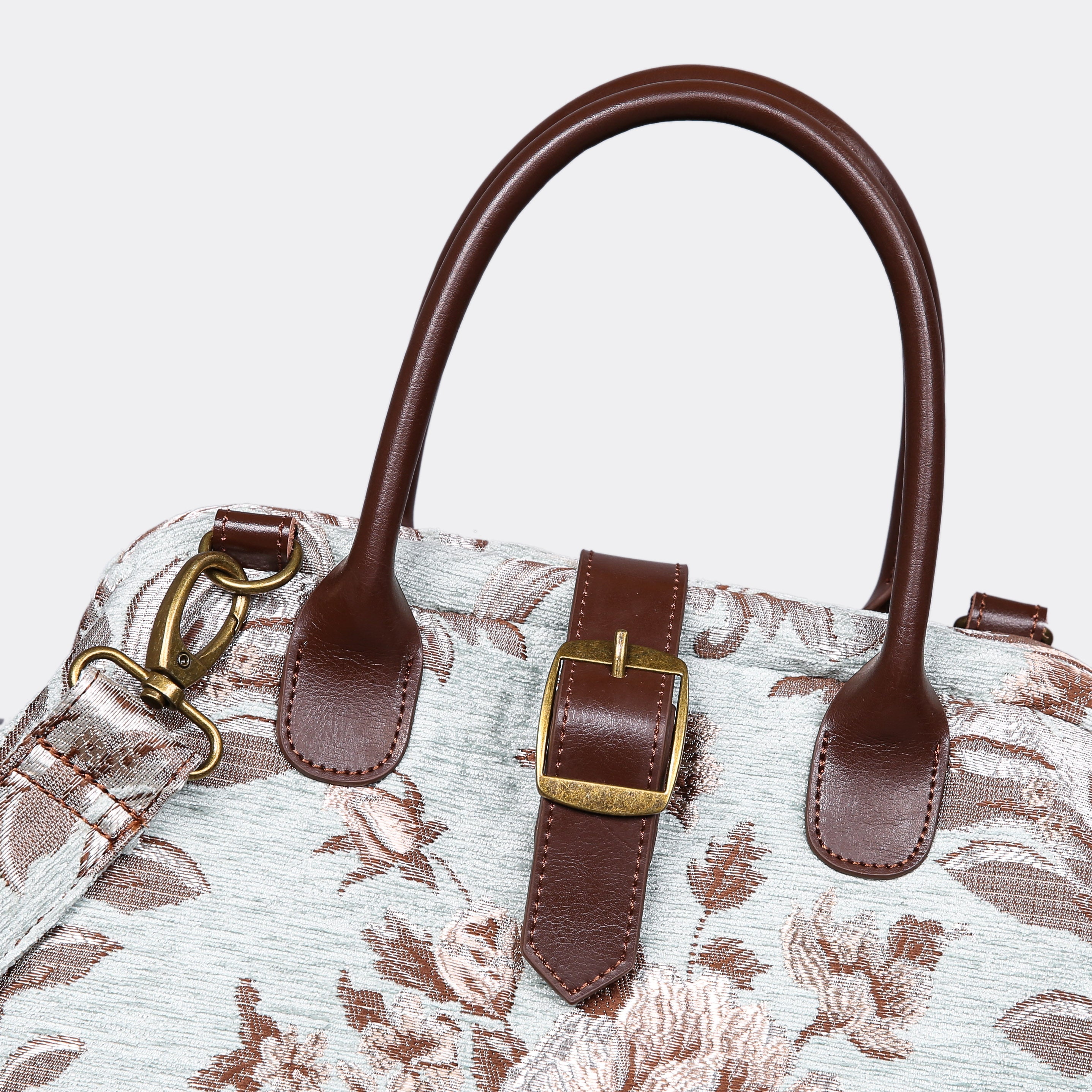 Floral Mint Carpet Handbag Purse carpet bag MCW Handmade-3