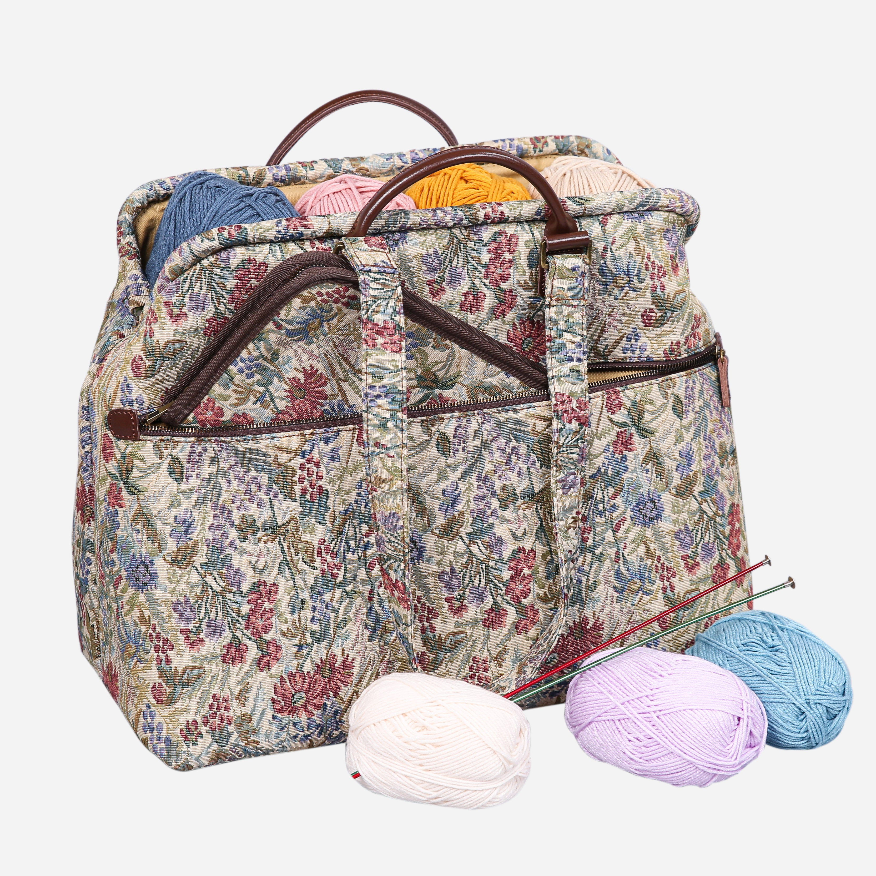 Spring Valley Mint Knitting Project Bag MCW Handmade-2