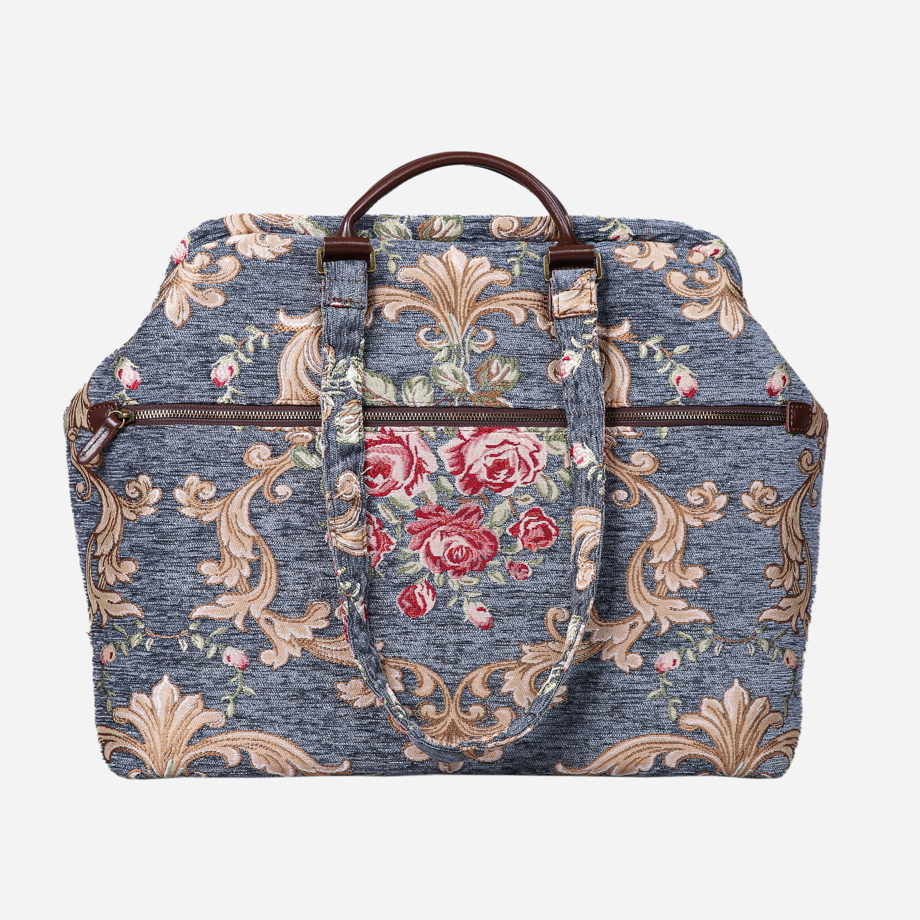 Baroque Garden Grey Knitting Project Bag MCW Handmade-3