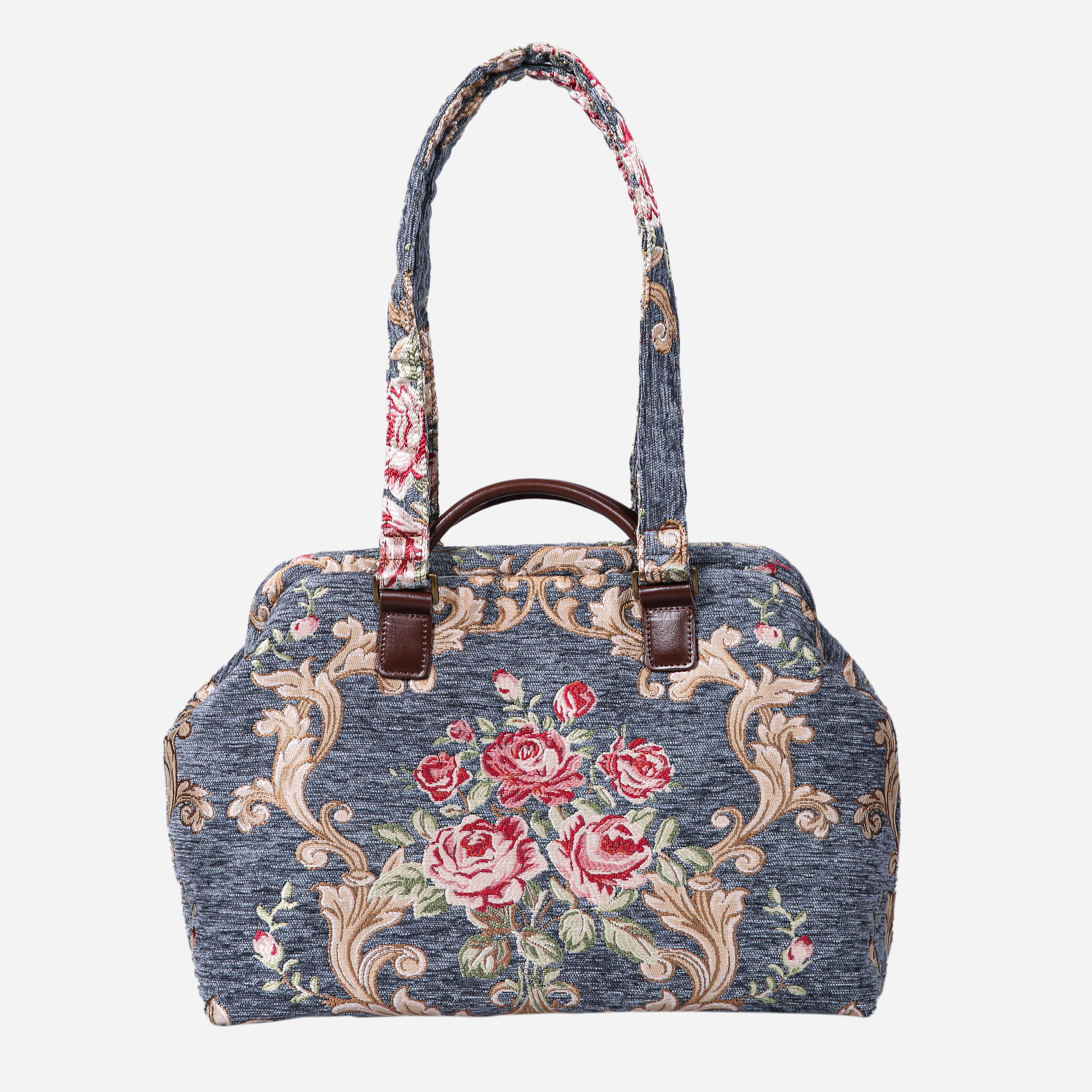 Baroque Garden Grey Knitting Project Bag MCW Handmade-4