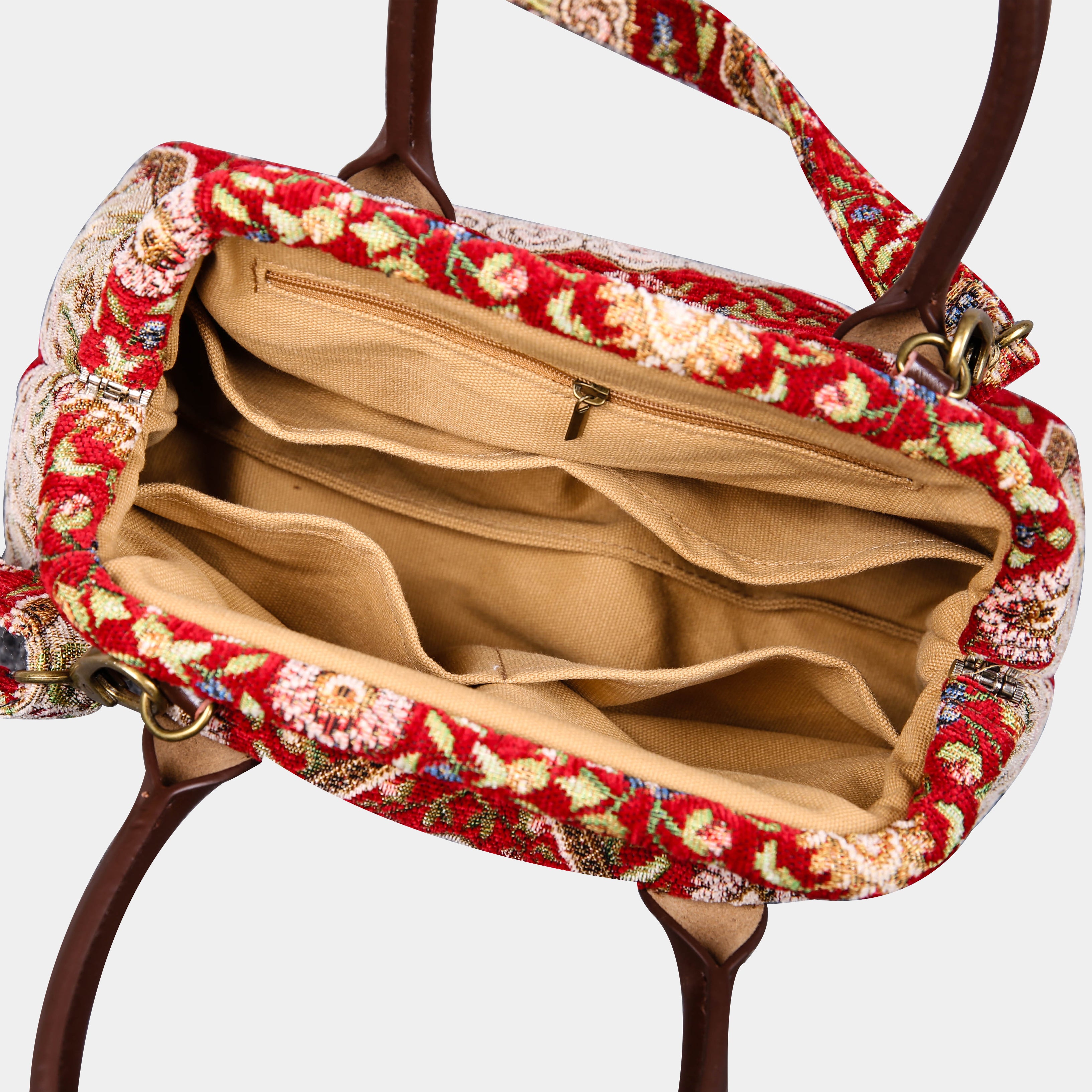 Oriental Red Carpet Satchel Carpetbag of America open