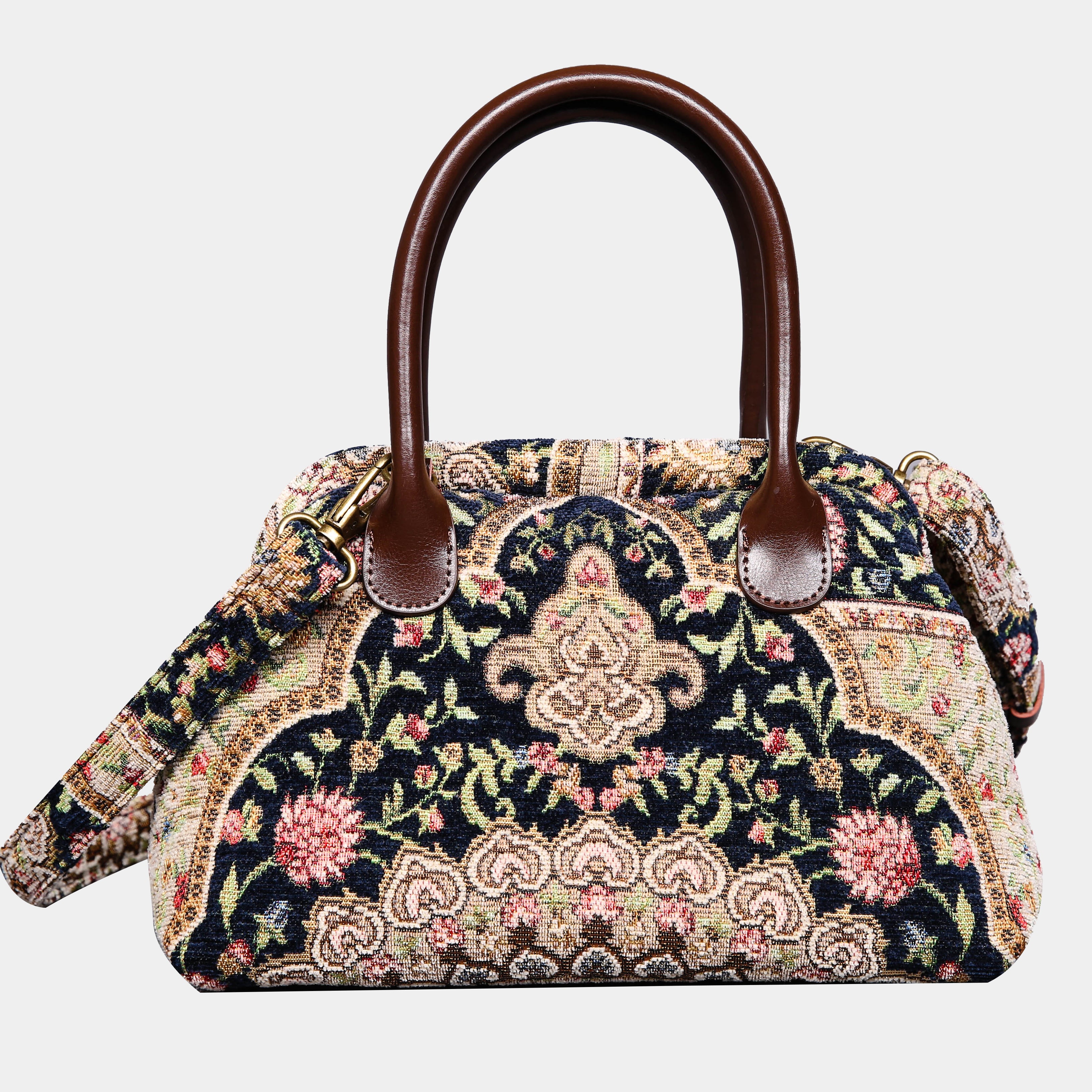Oriental Navy Carpet Satchel carpet bag MCW Handmade