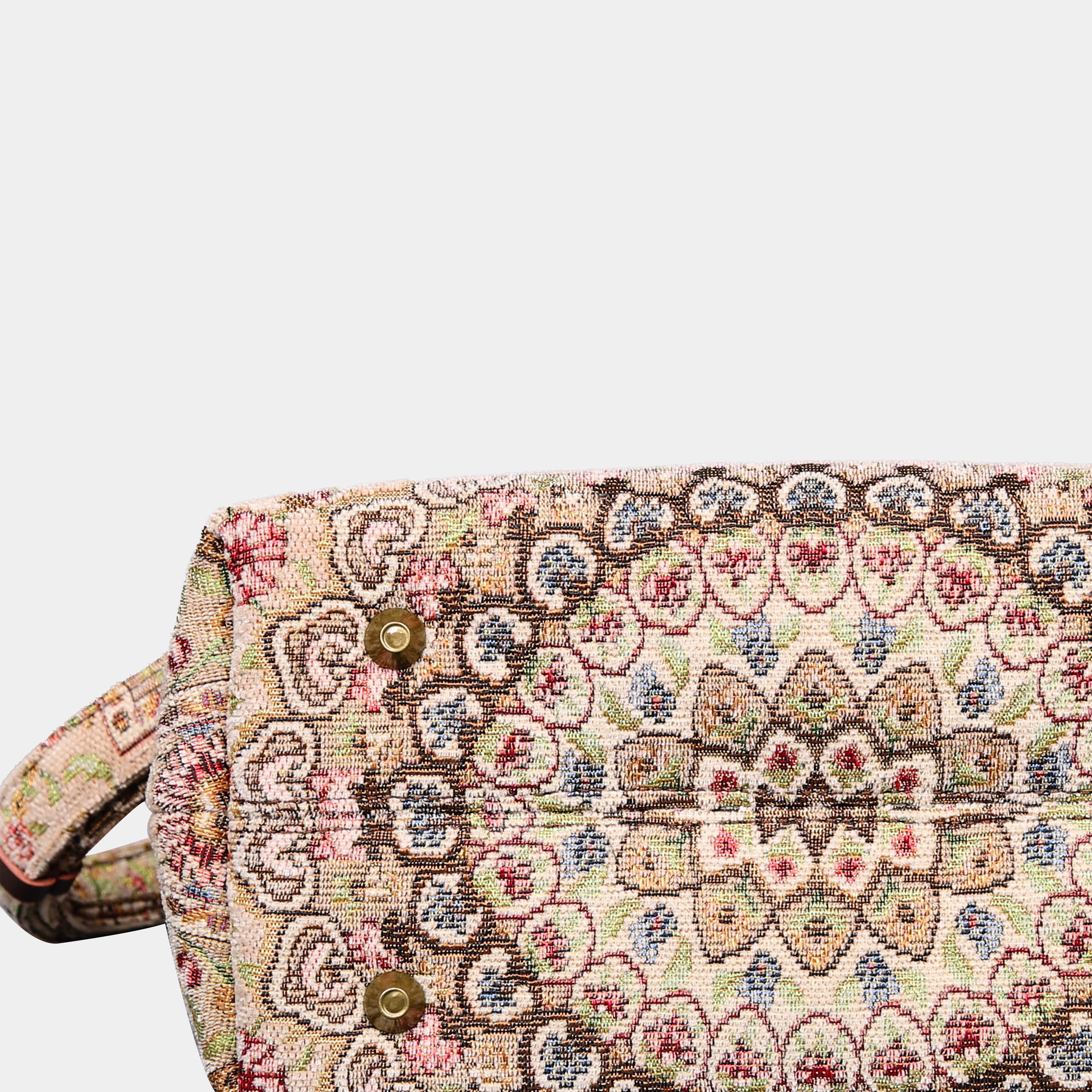 Oriental beige Carpet Satchel Carpetbag of America bottom