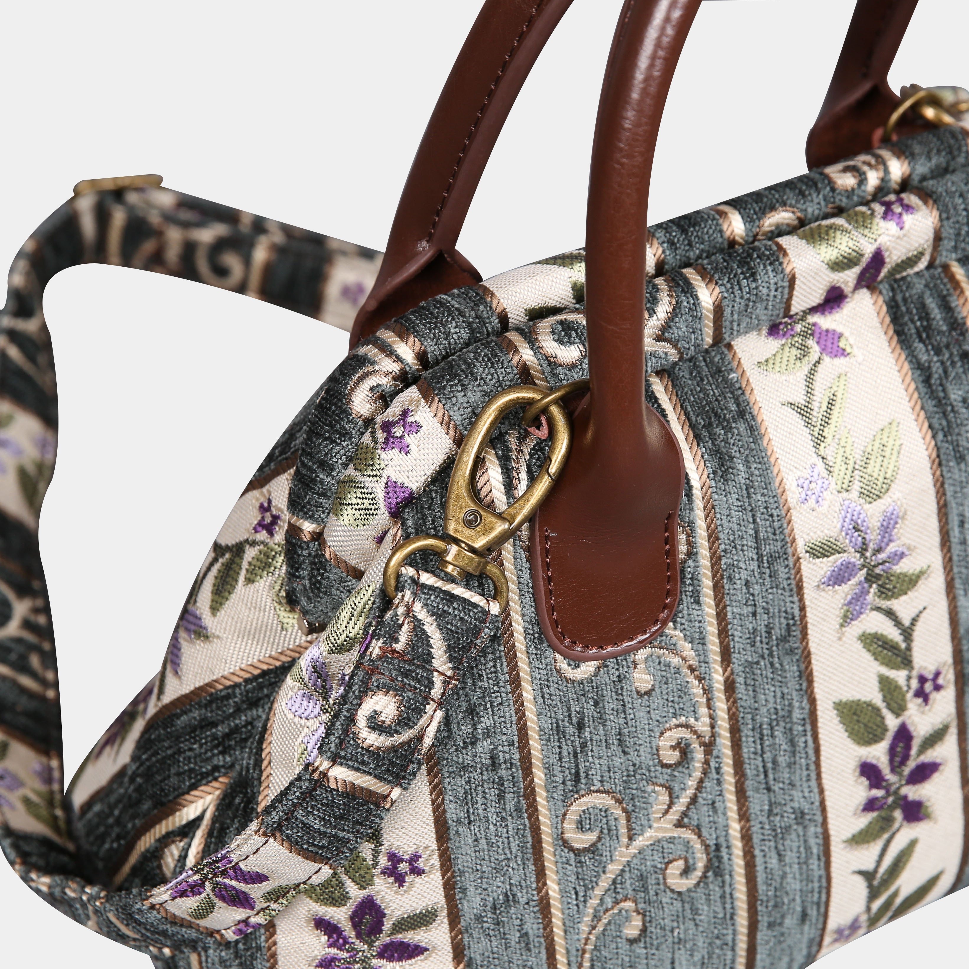 Victorian Strips Grass Carpet Satchel carpet bag MCW Handmade