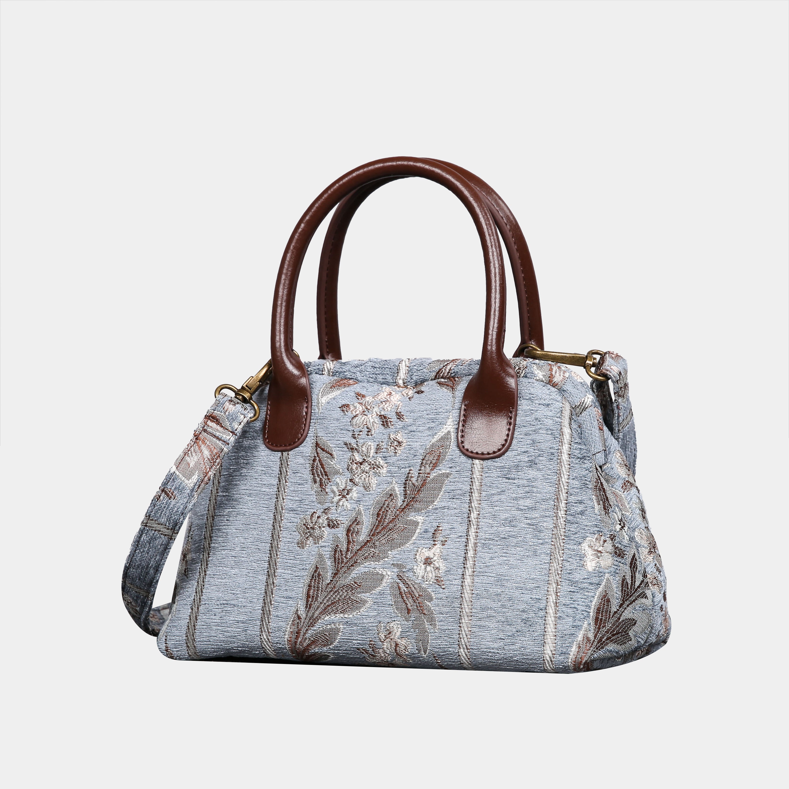 Victorian Strips Blue Carpet Satchel carpet bag MCW Handmade