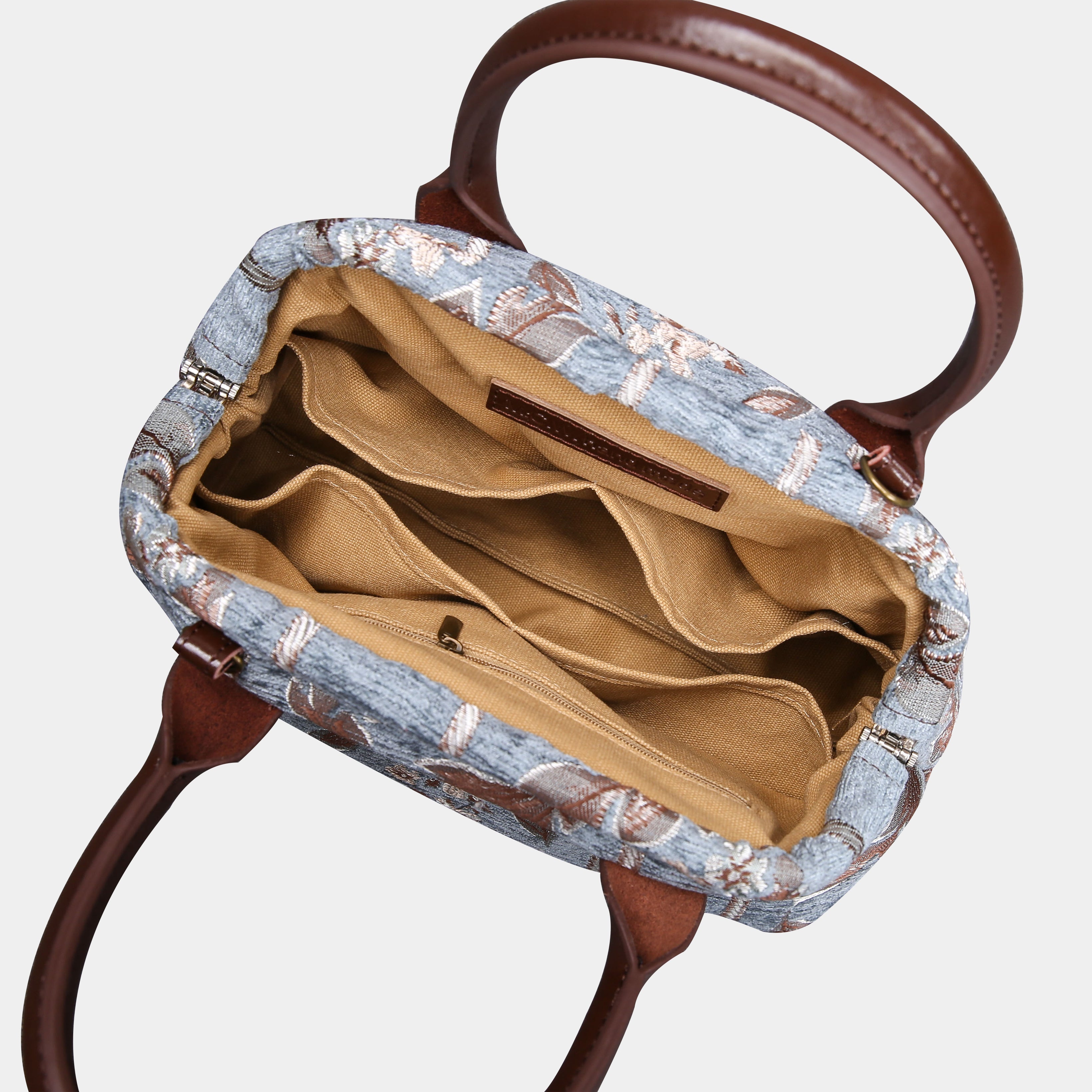 Victorian Strips Blue Carpet Satchel carpet bag MCW Handmade