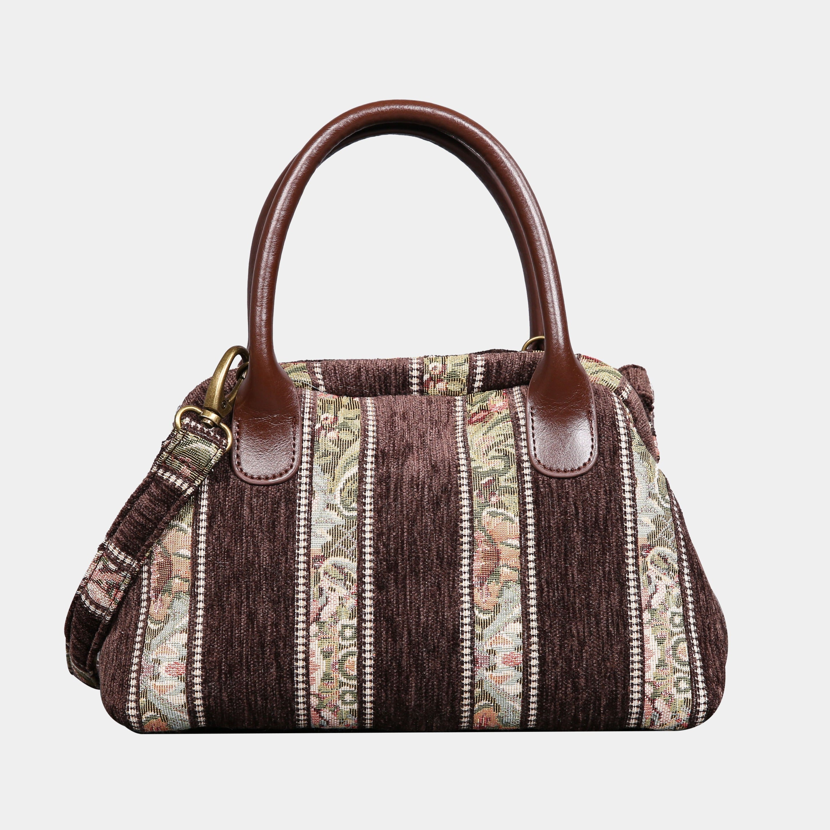 Floral Stripes Coffee Carpet Satchel carpet bag MCW Handmade