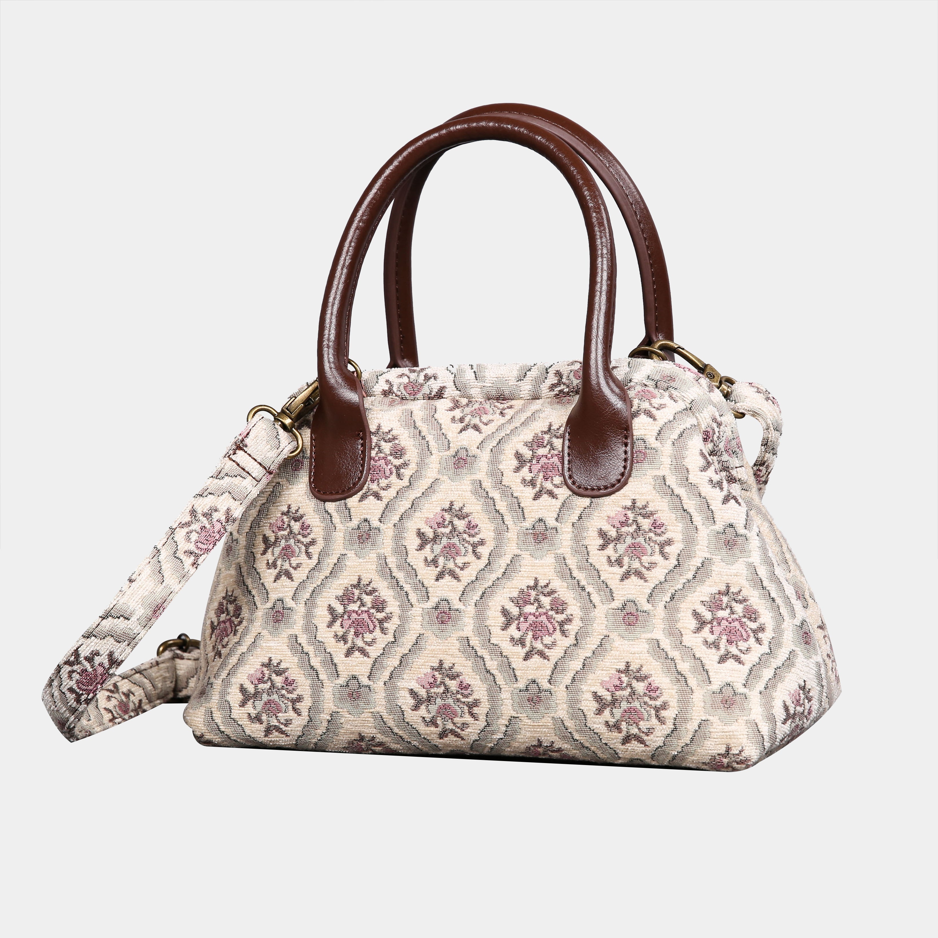 Traditional Cream Carpet Satchel carpet bag MCW Handmade-2