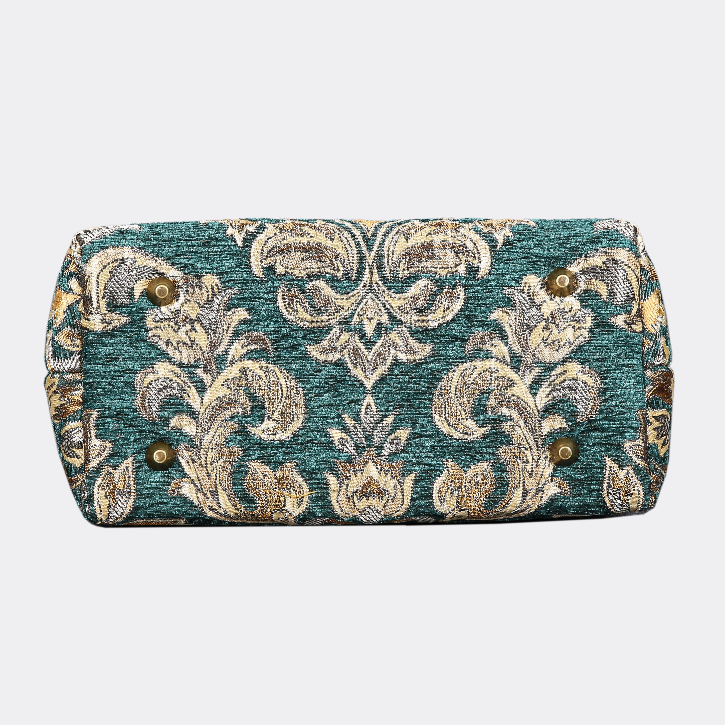 Victorian Blossom Green/Gold Carpet Satchel carpet bag MCW Handmade