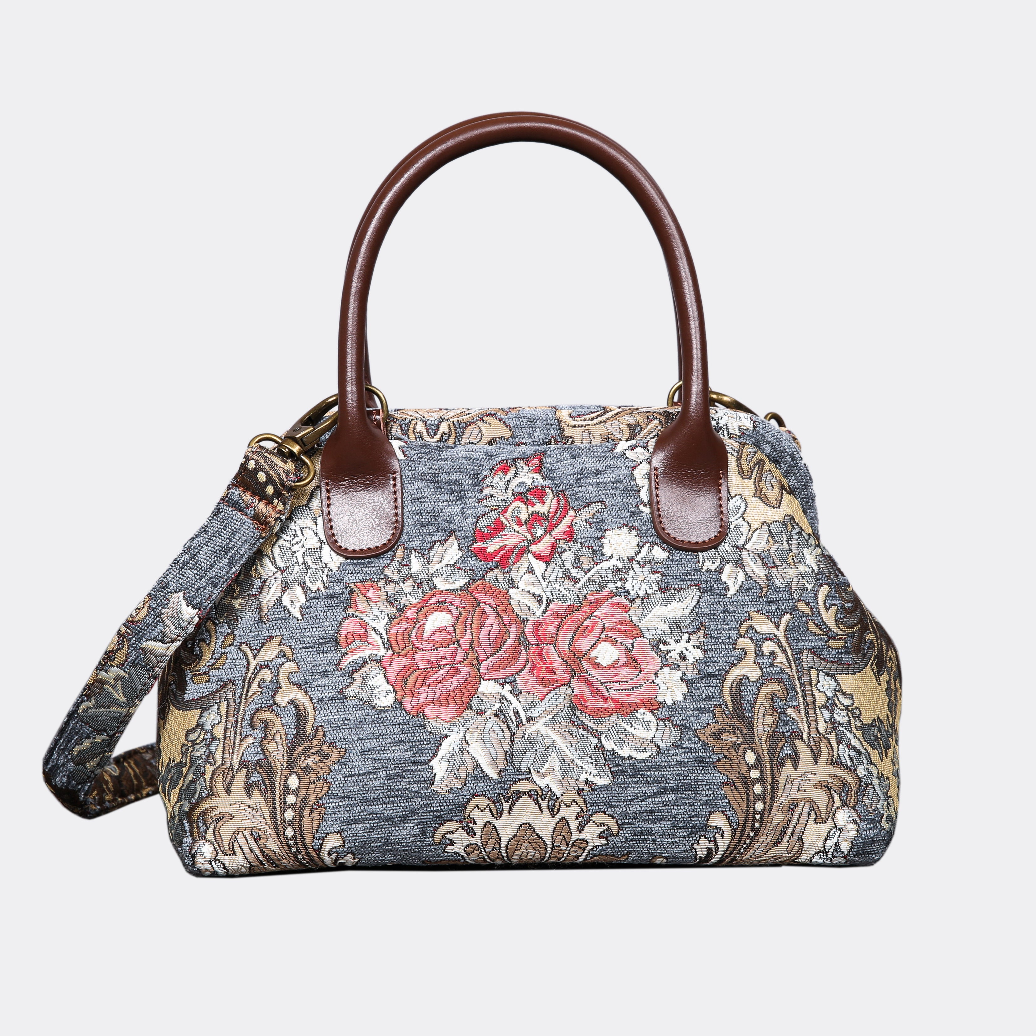 Brocade Grey Carpet Satchel carpet bag MCW Handmade