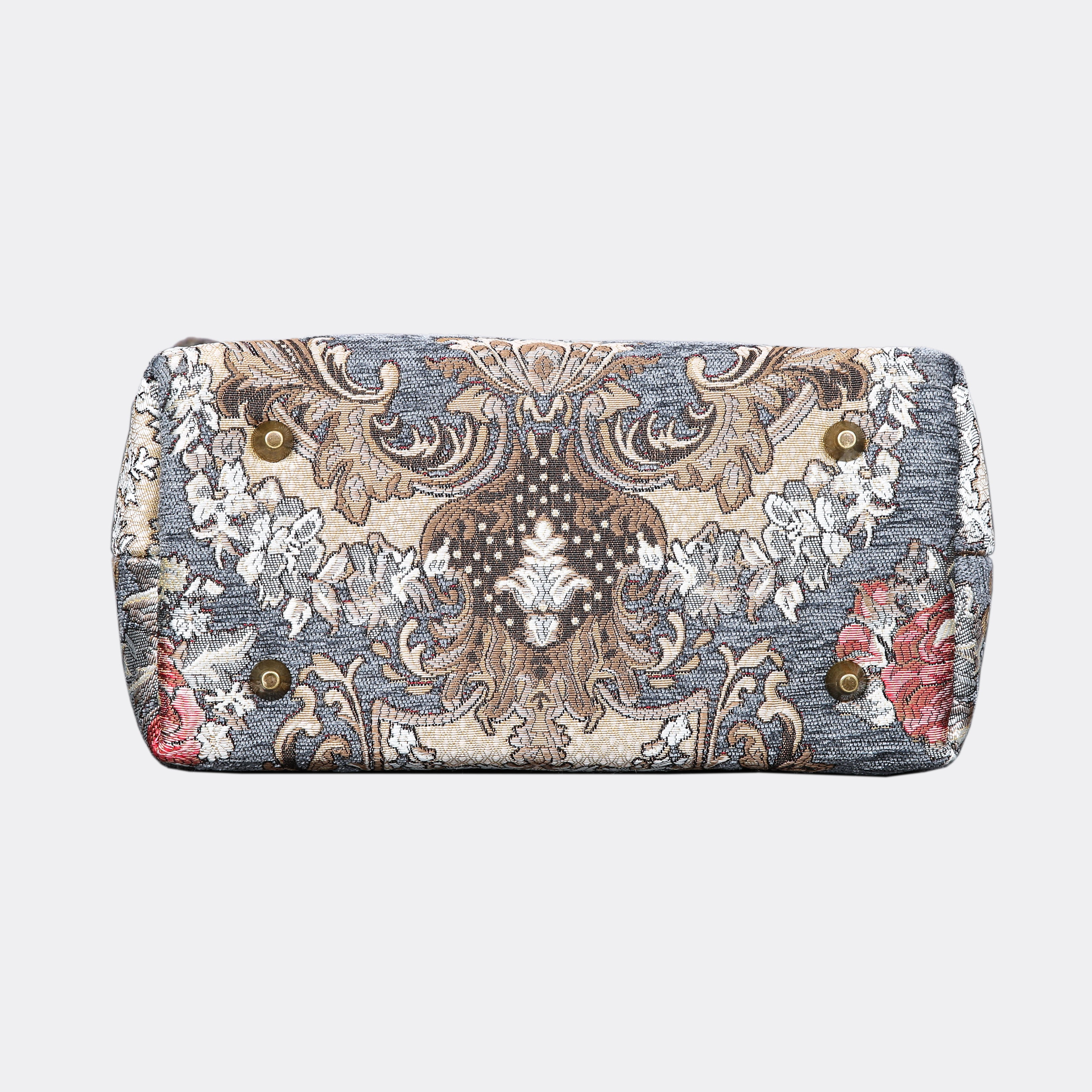 Brocade Grey Carpet Satchel carpet bag MCW Handmade-3