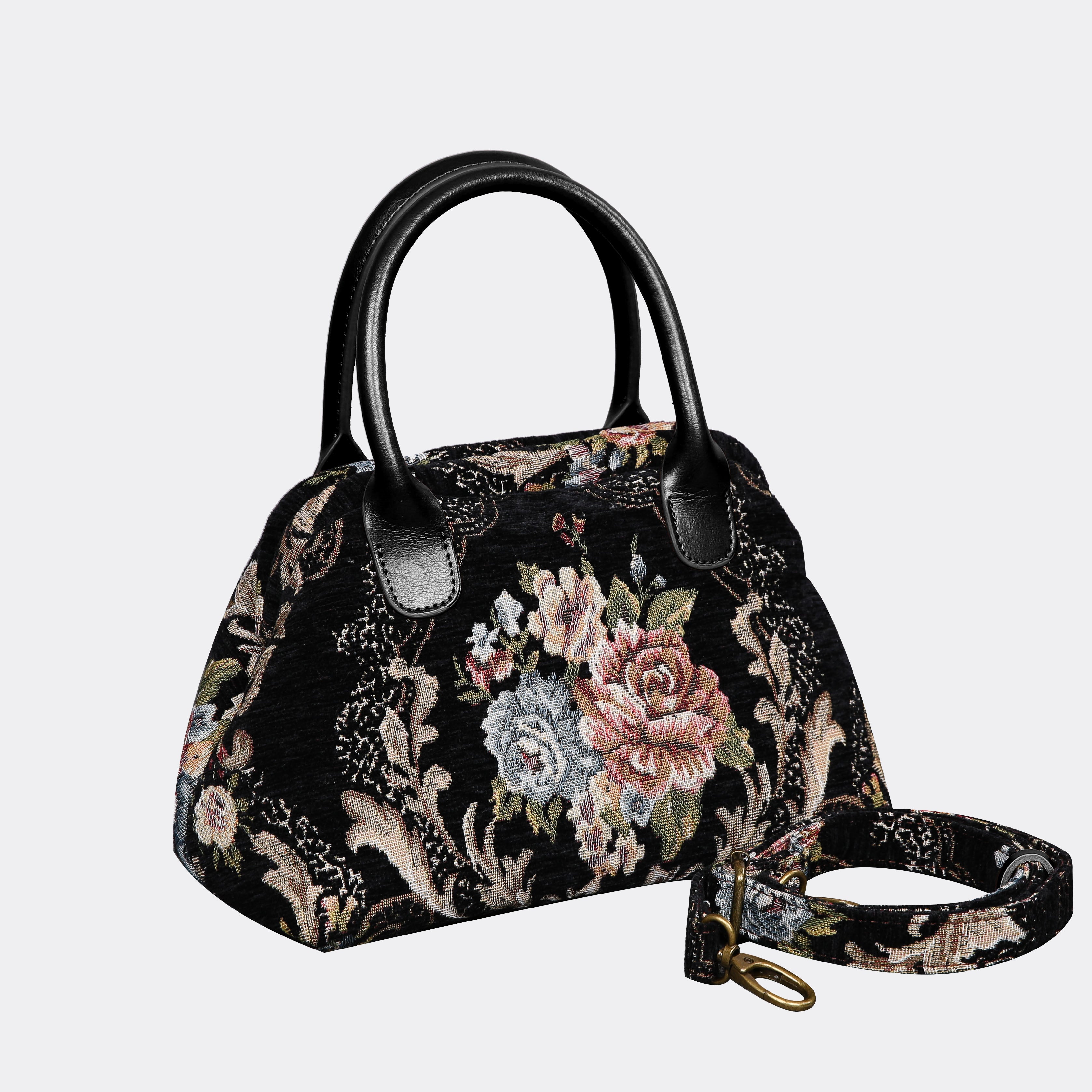 Floral Black Carpet Satchel carpet bag MCW Handmade