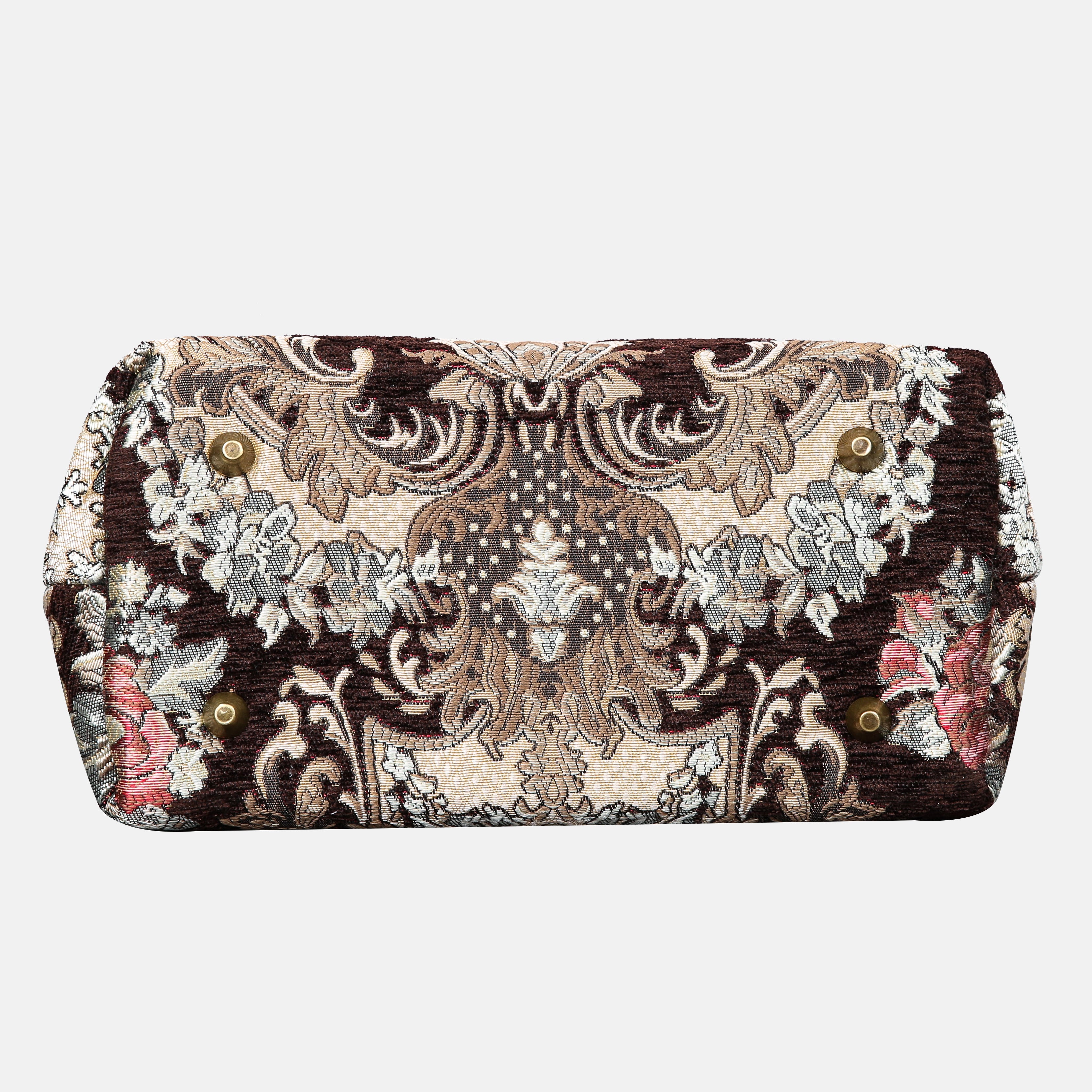 Brocade Brown Carpet Satchel carpet bag MCW Handmade-4