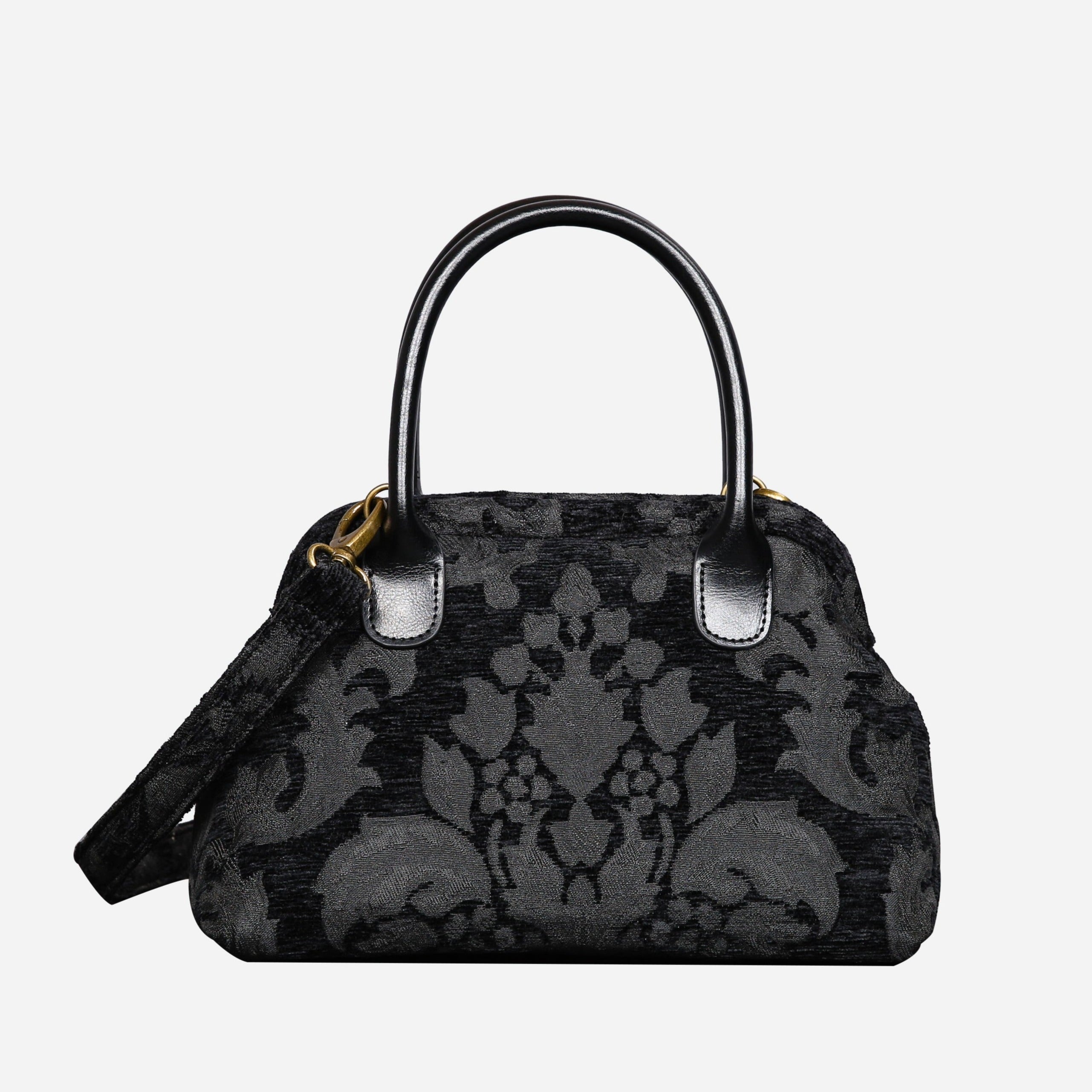 Victorian Blossom BLK/BLK Carpet Satchel carpet bag MCW Handmade