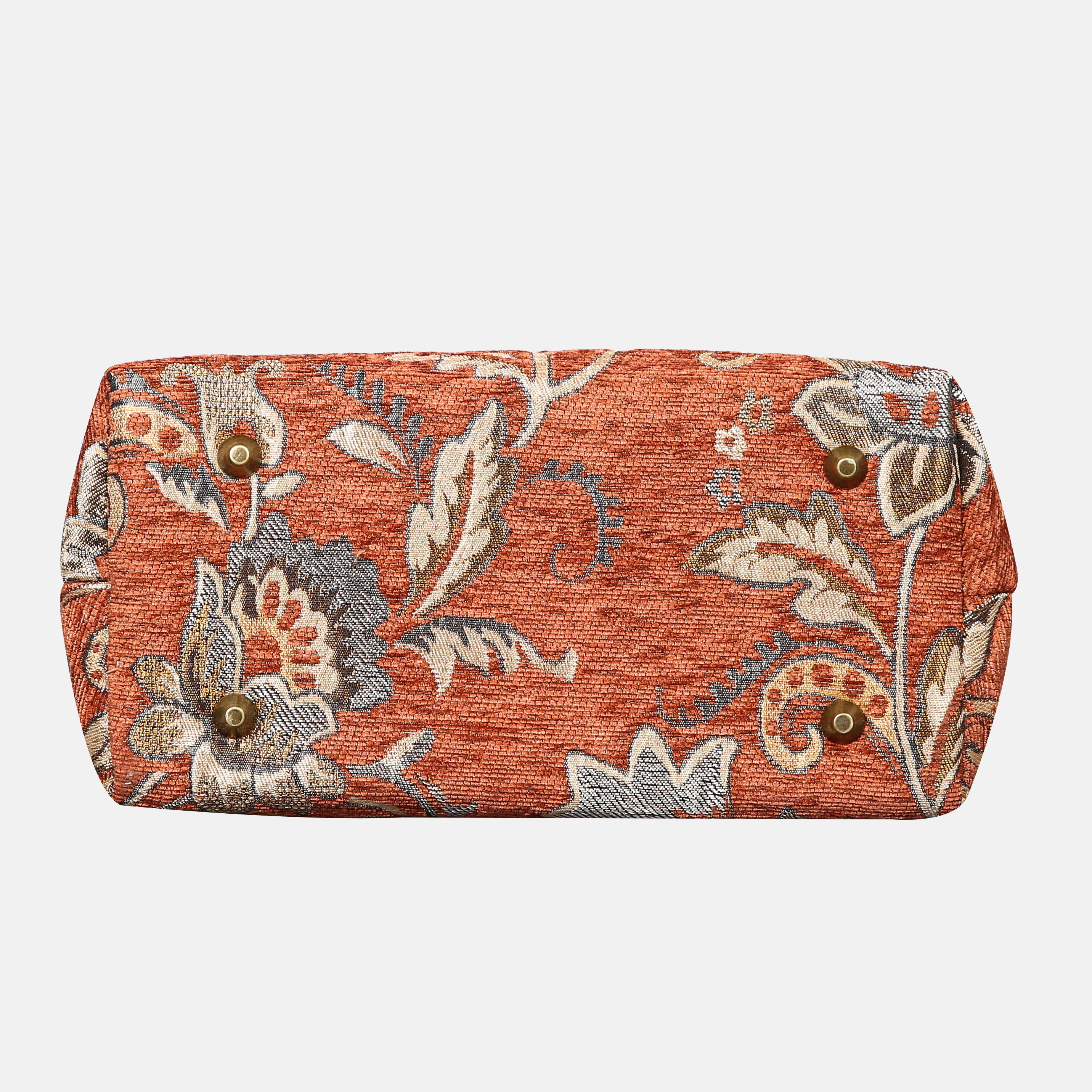 Floral Paisley Orange Carpet Satchel carpet bag MCW Handmade bottom