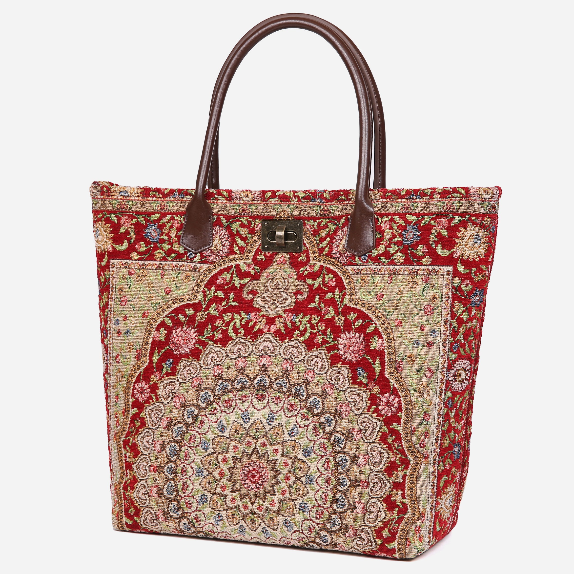 Oriental Wine Carpet Tote Shopper carpet bag MCW Handmade of America main