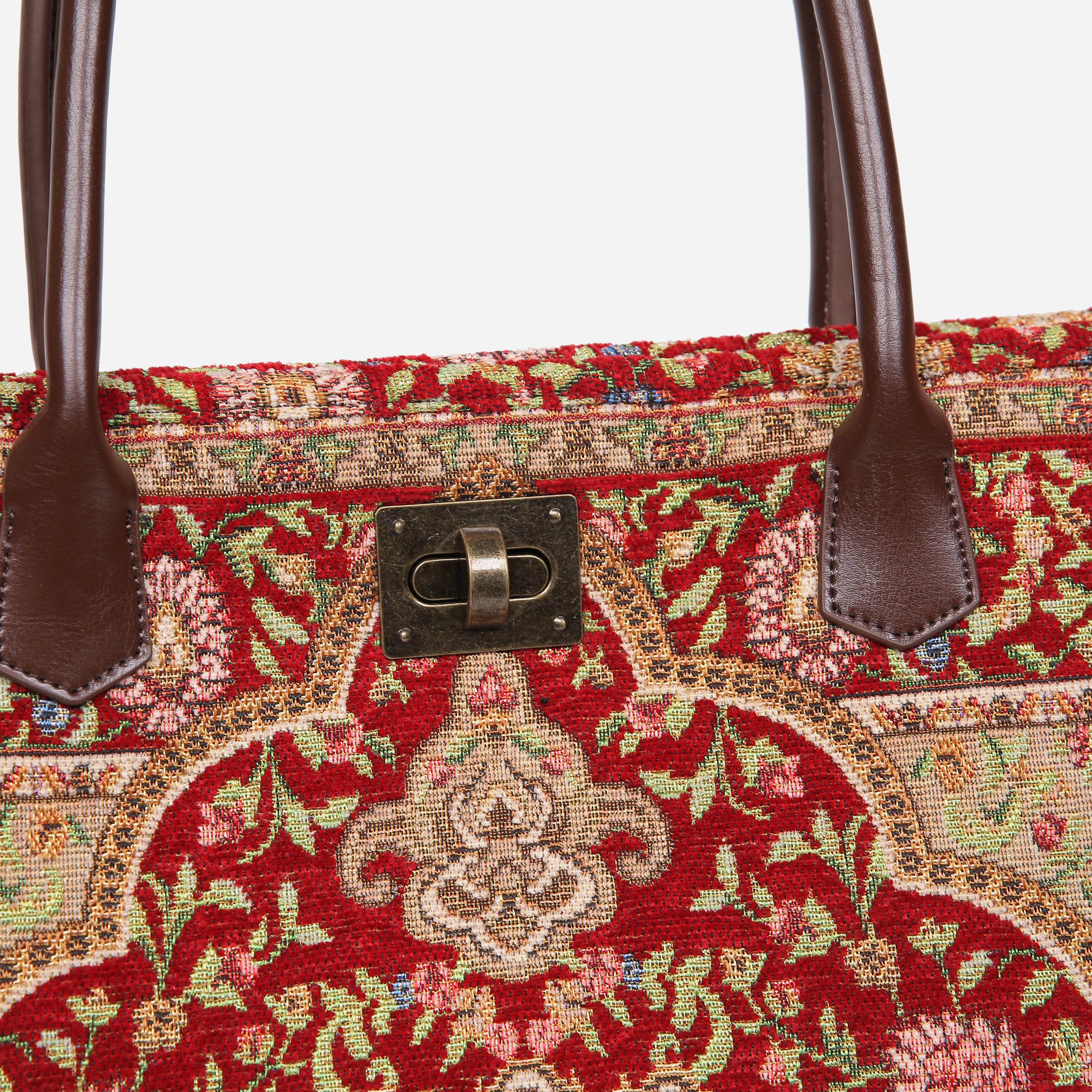 Oriental Red Carpet Tote Shopper Carpetbag of America closure