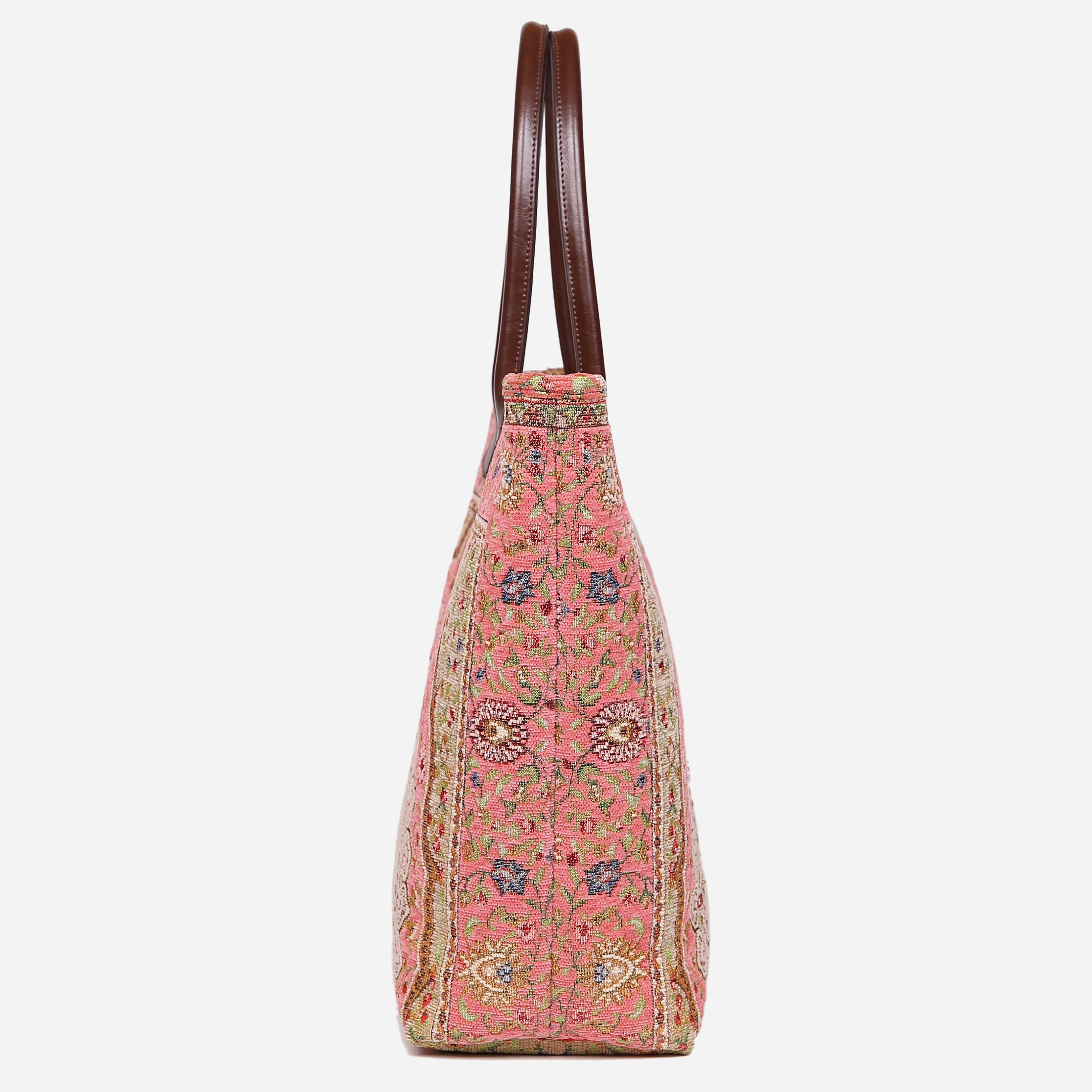 Oriental Pink Carpet Tote Shopper carpet bag MCW Handmade of America side
