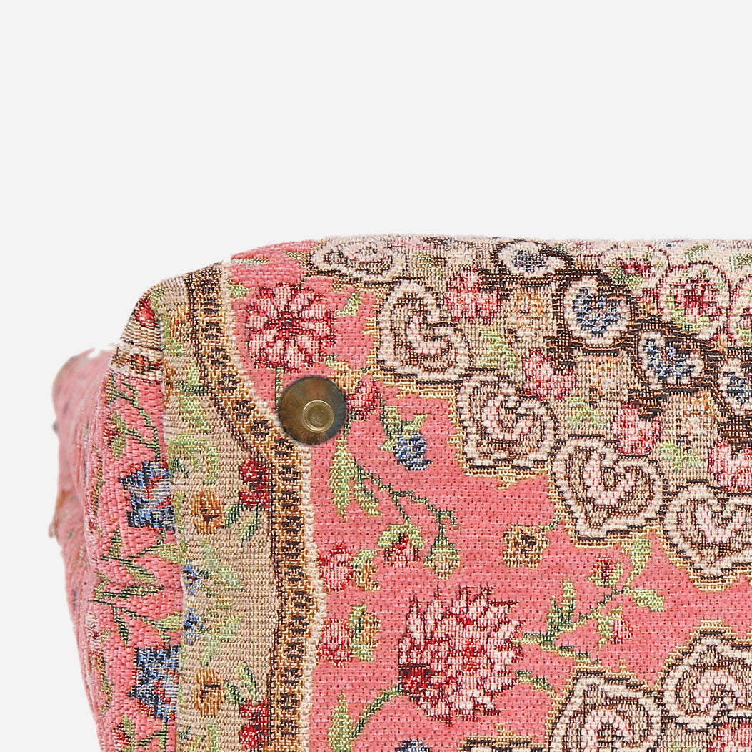 Oriental Pink Carpet Tote Shopper carpet bag MCW Handmade of America bottom