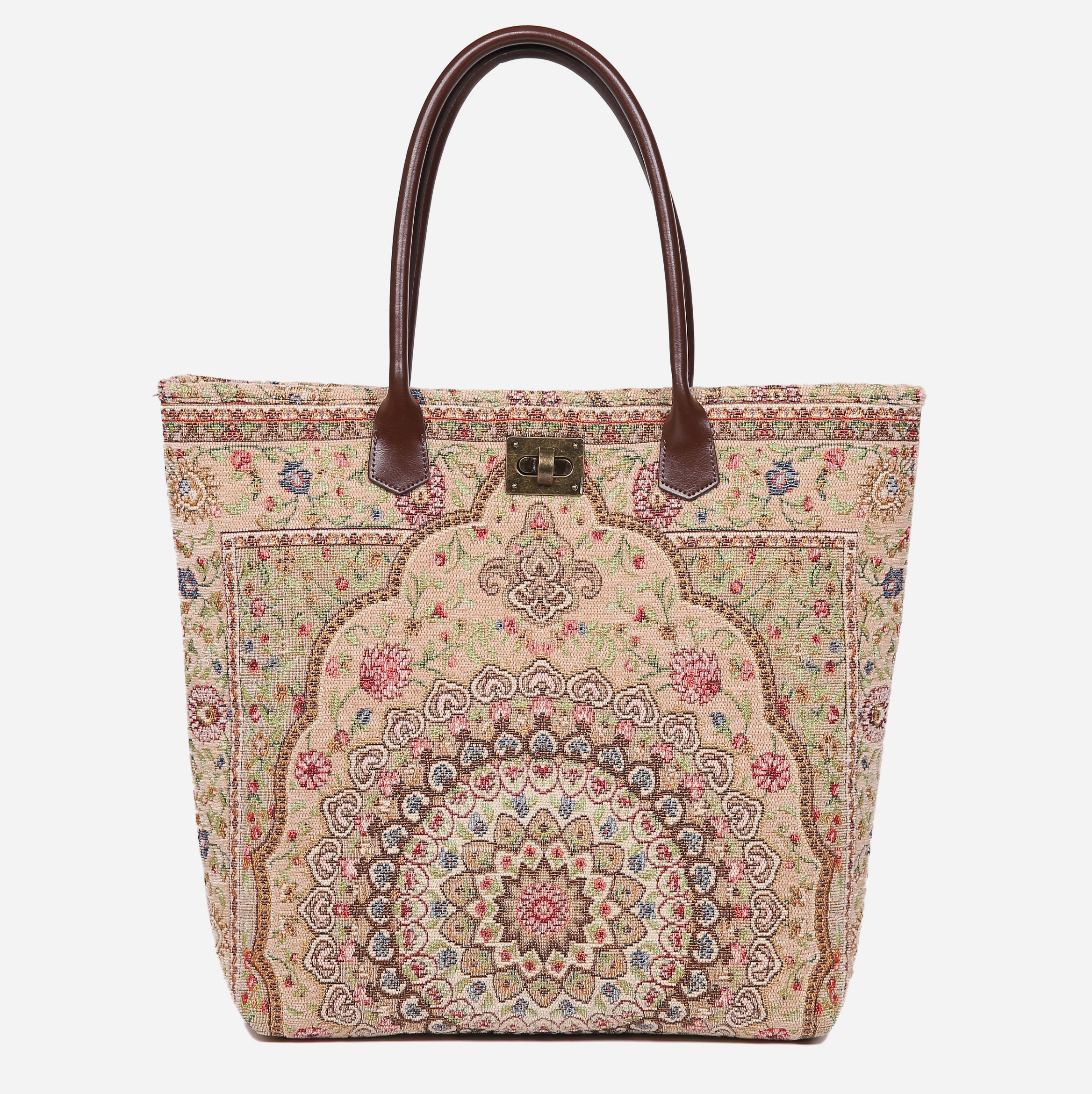 Oriental Beige Carpet Tote Shopper carpet bag MCW Handmade