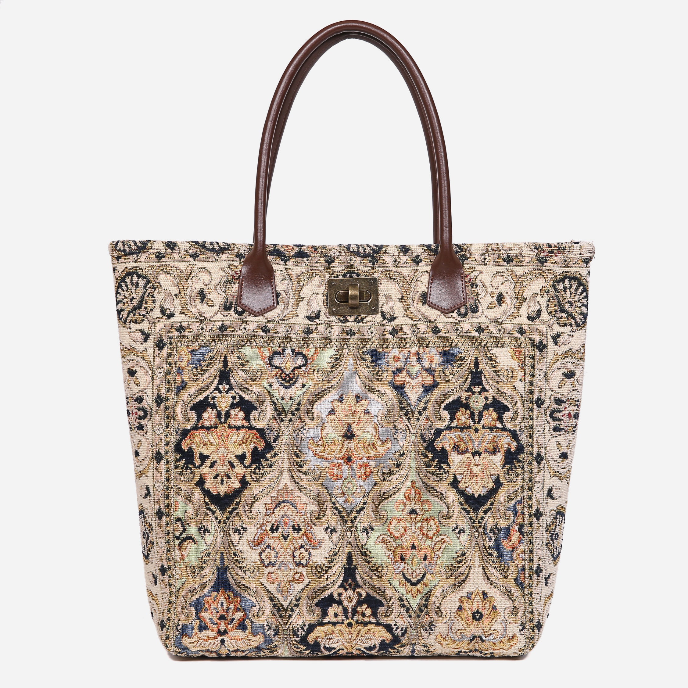 Golden Age Navy Carpet Tote Shopper carpet bag MCW Handmade