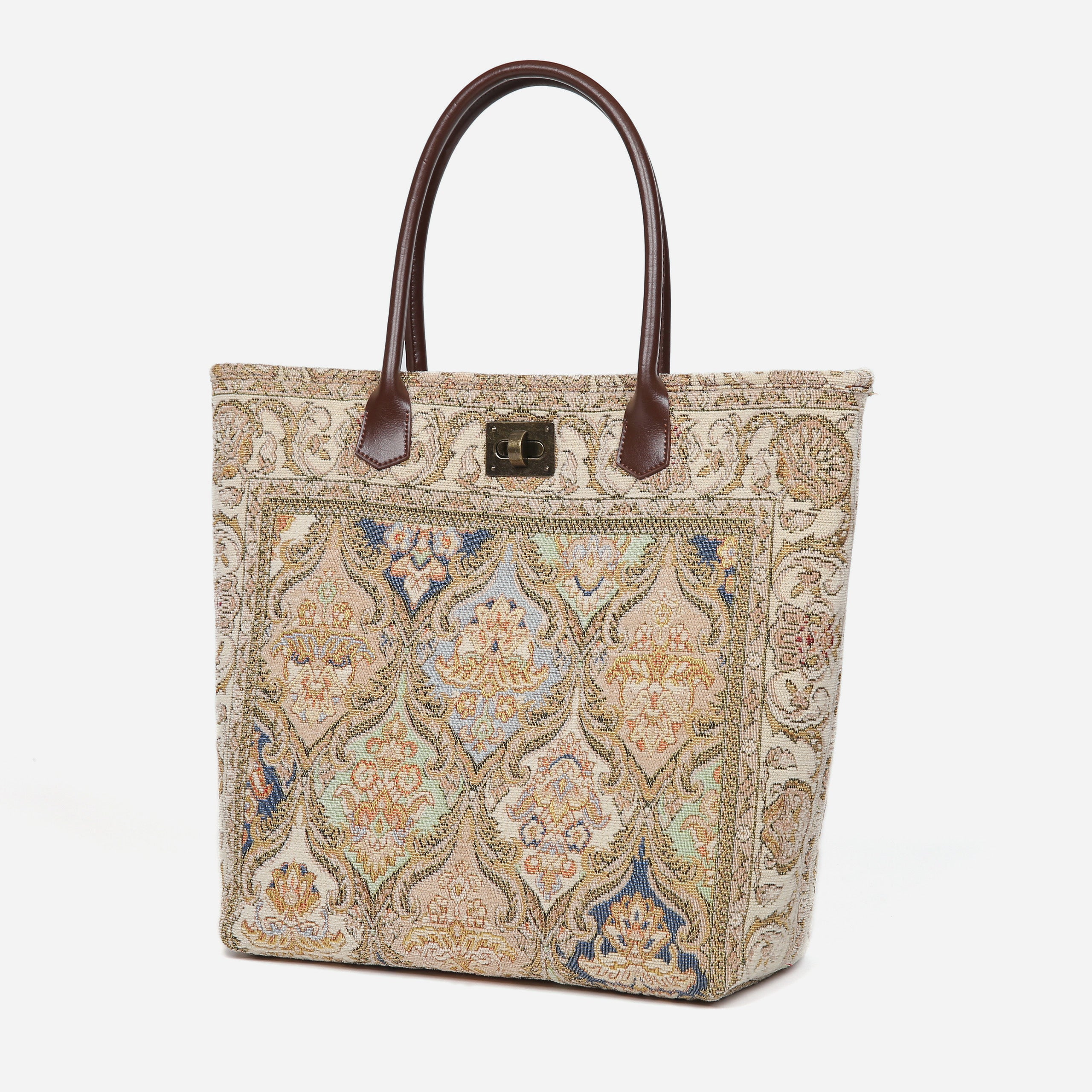 Golden Age Beige Carpet Tote Shopper carpet bag MCW Handmade-2
