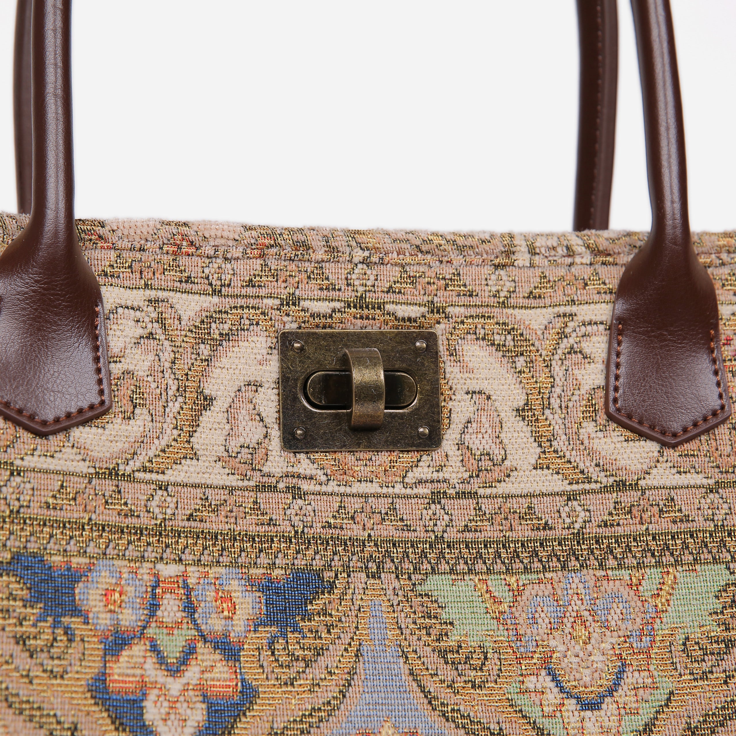 Golden Age Beige Carpet Tote Shopper carpet bag MCW Handmade-5