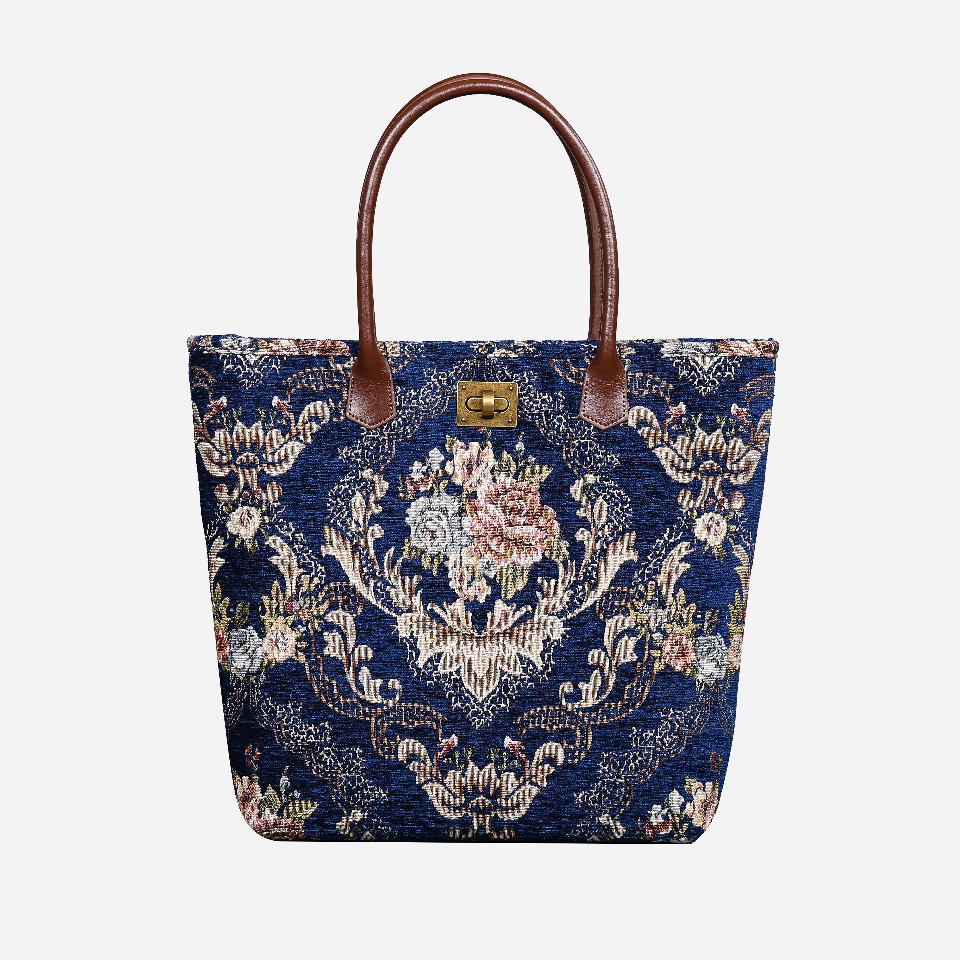 Floral Blue Carpet Tote Shopper carpet bag MCW Handmade