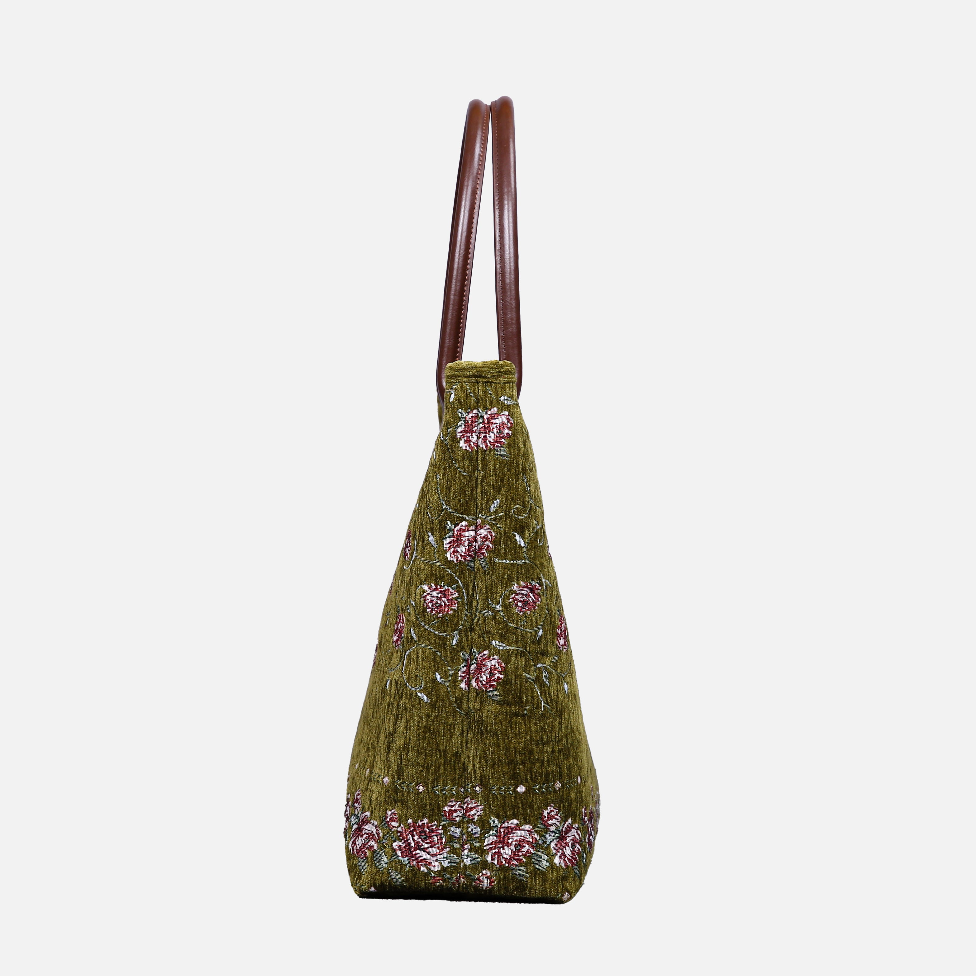 Climbing Rose Carpet Tote Shopper carpet bag MCW Handmade side