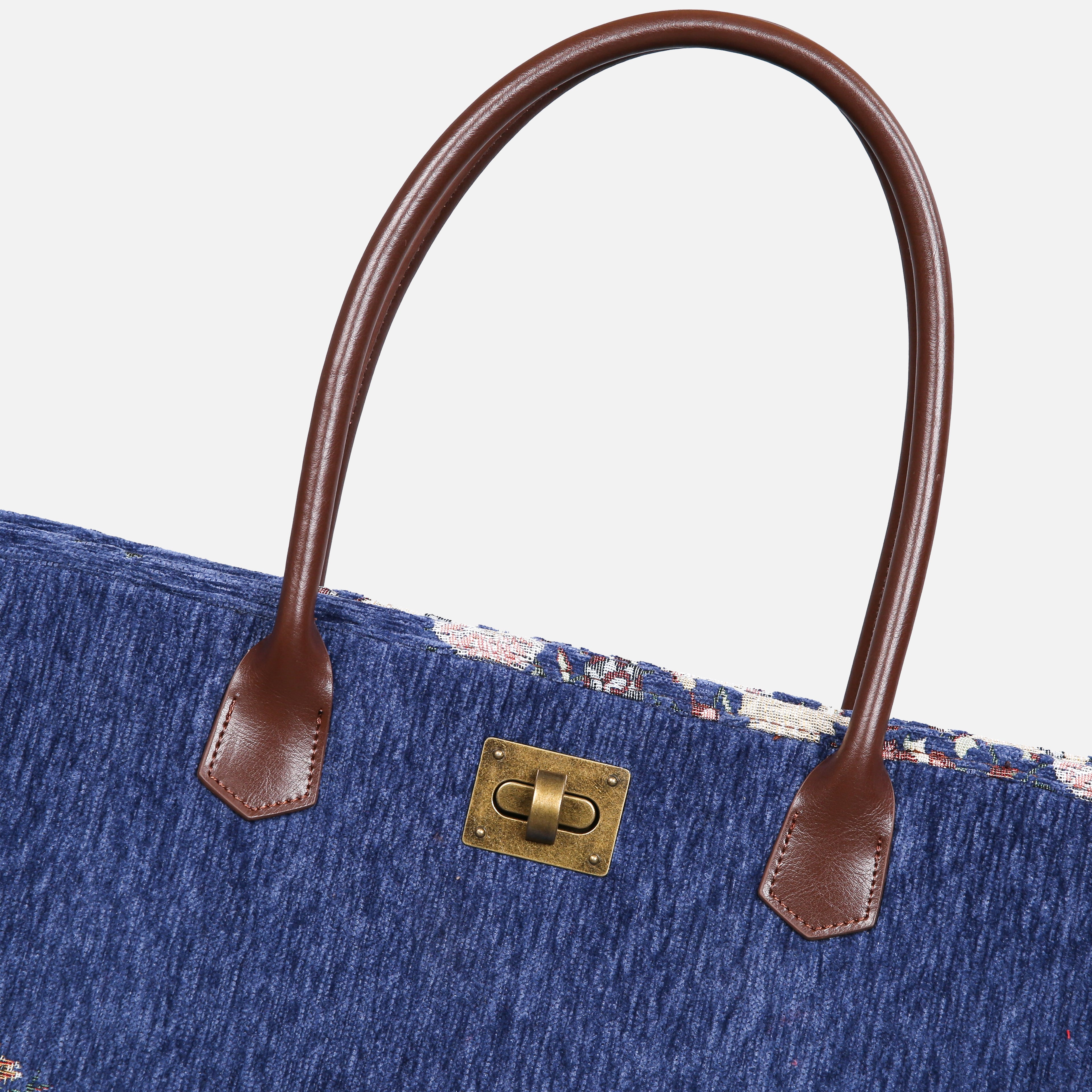 Rose Bouquet Carpet Tote Shopper carpet bag MCW Handmade-5