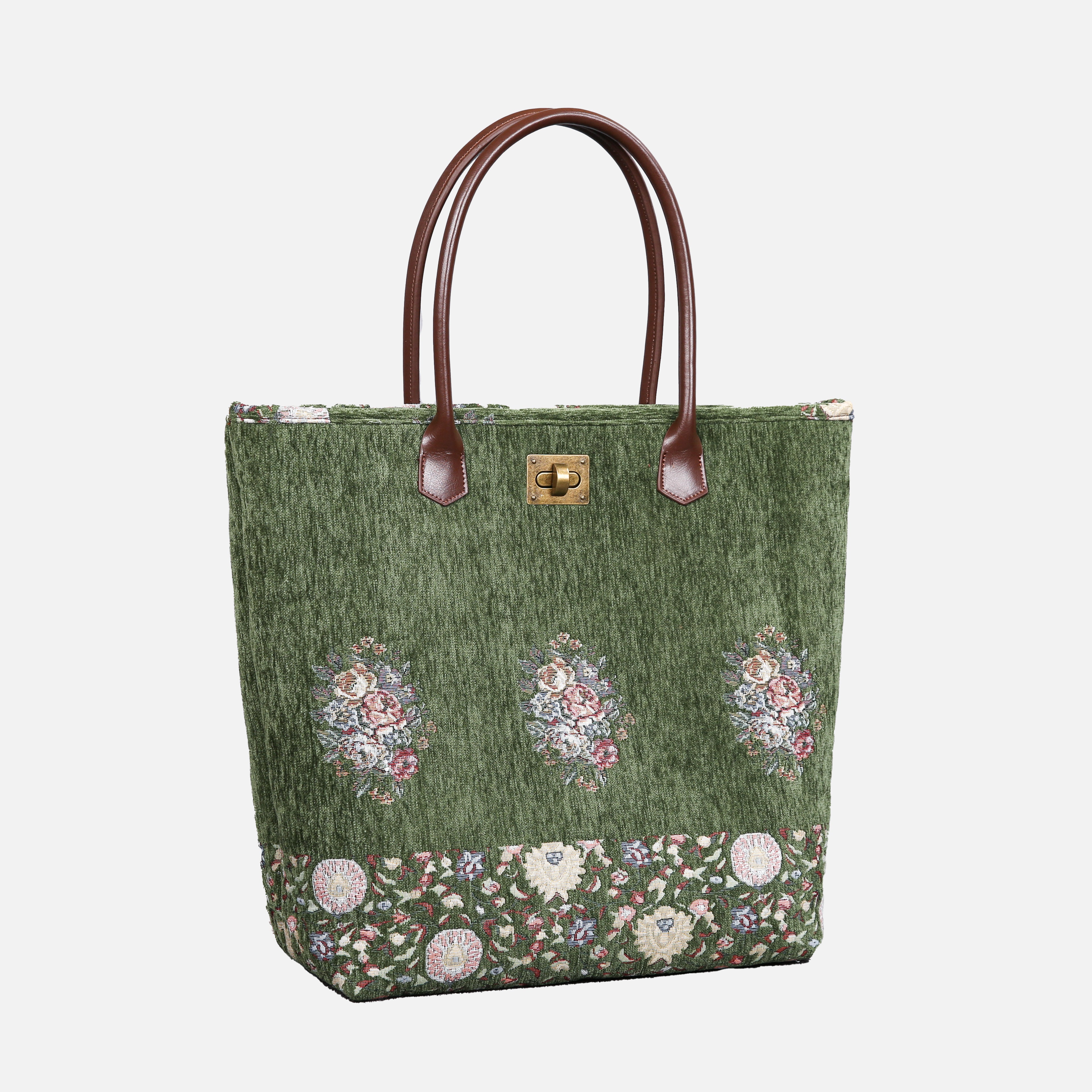 Rose Bouquet Carpet Tote Shopper carpet bag MCW Handmade-2