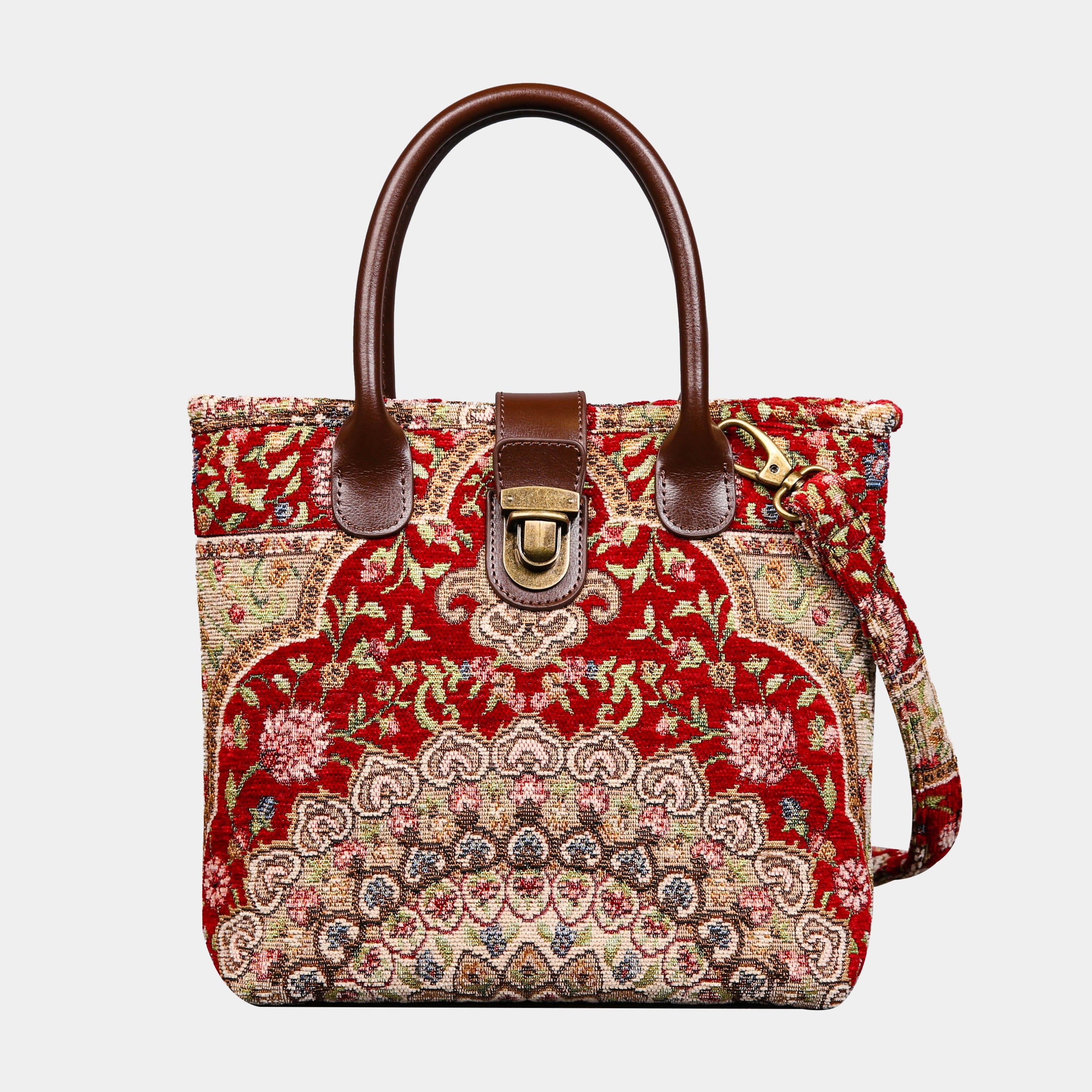 Oriental Wine Tuck Lock Carpet Satchel carpet bag MCW Handmade