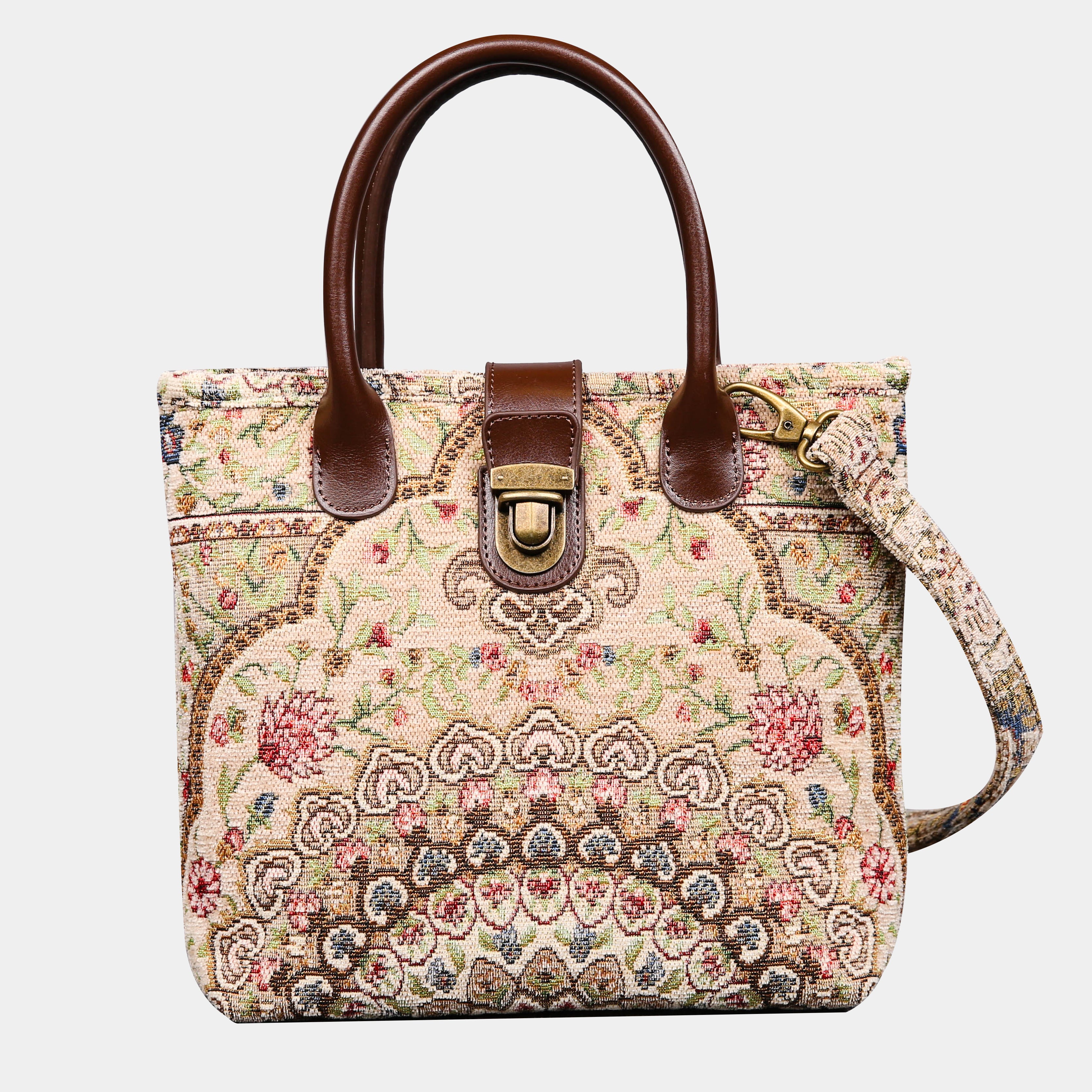 Oriental Beige Tuck Lock Carpet Satchel carpet bag MCW Handmade