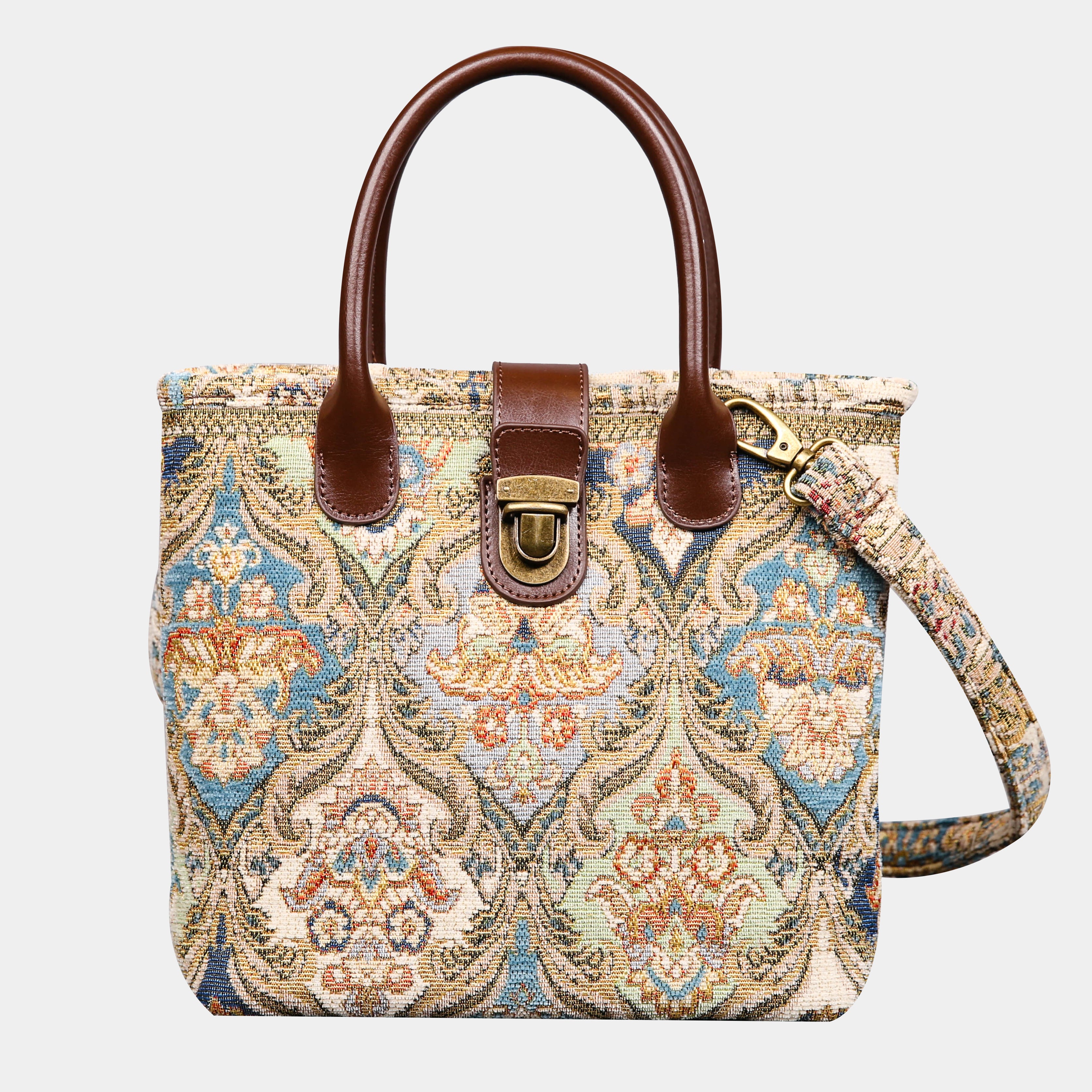 Golden Age Blue Tuck Lock Carpet Satchel carpet bag MCW Handmade