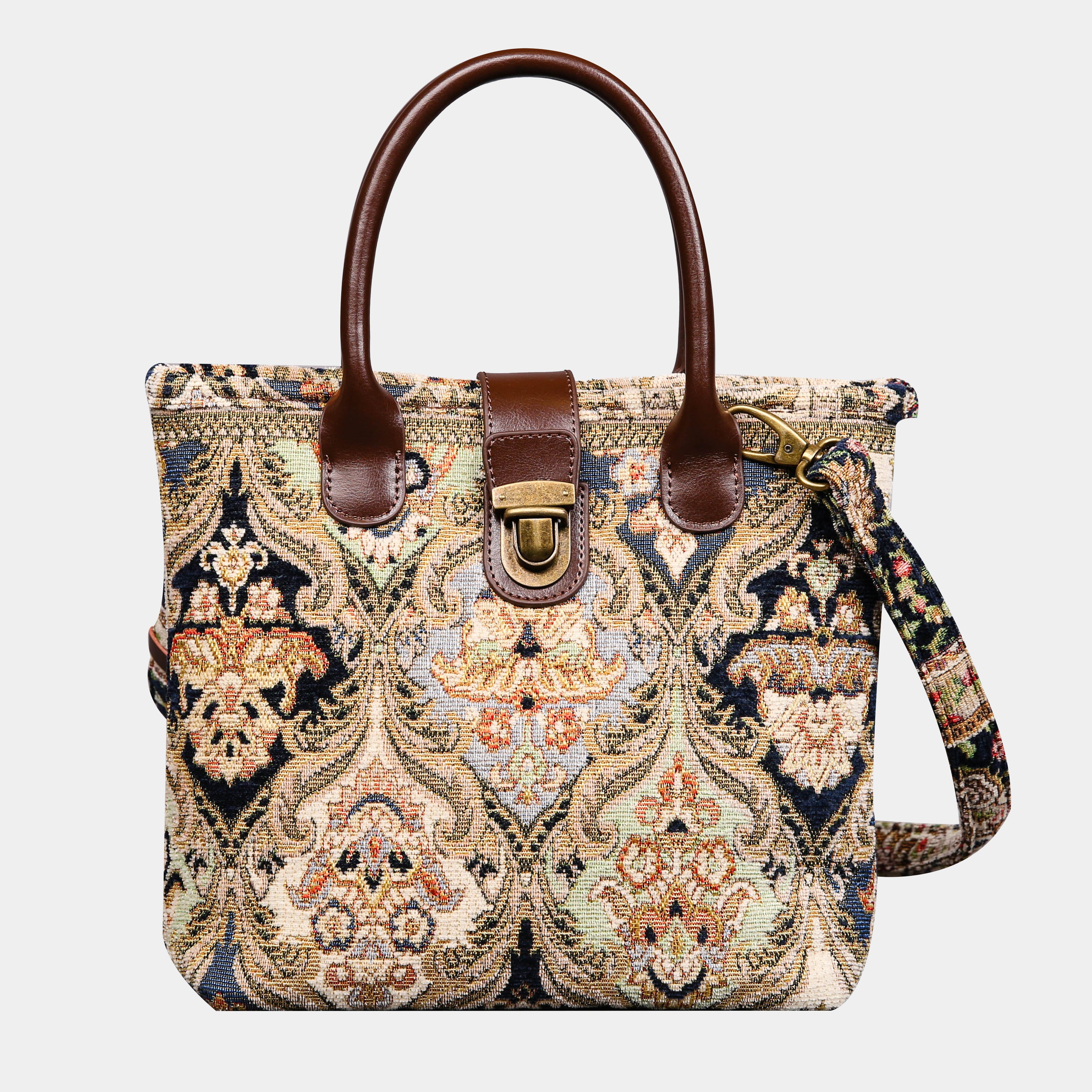 Golden Age Navy Tuck Lock Carpet Satchel carpet bag MCW Handmade
