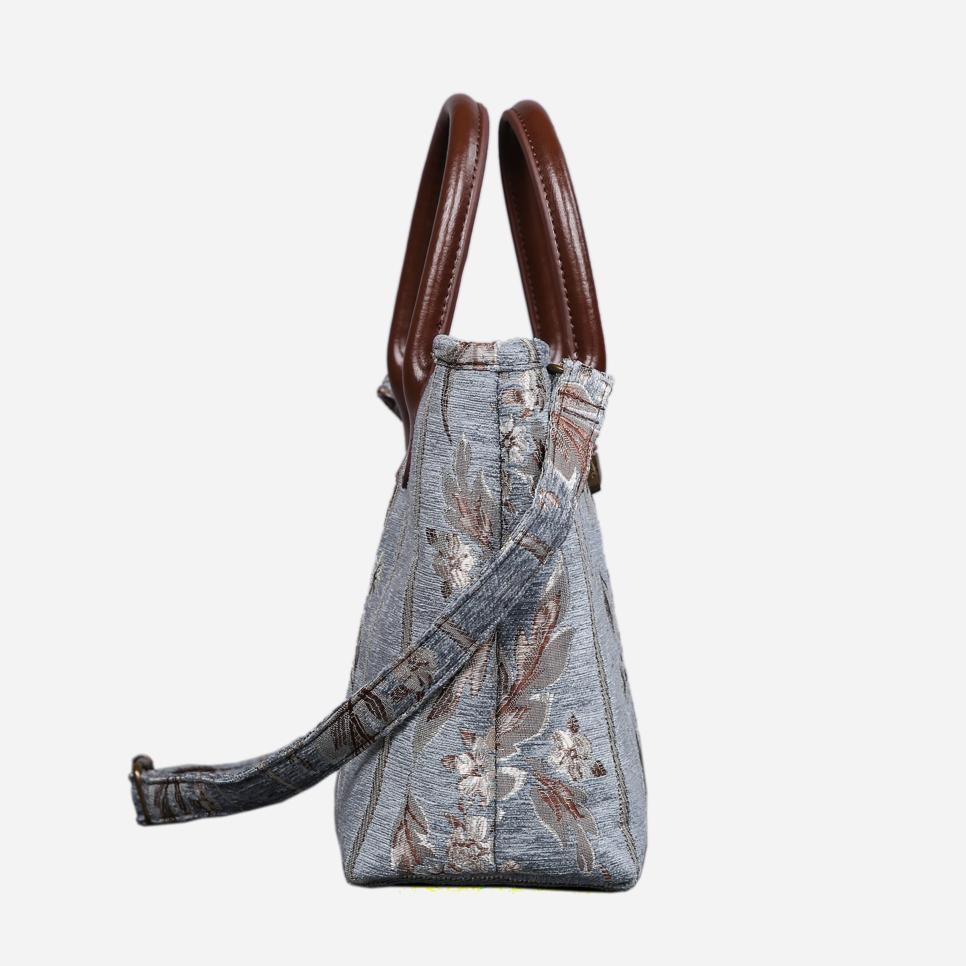 Strips Blue Tuck Lock Carpet Satchel carpet bag MCW Handmade-2