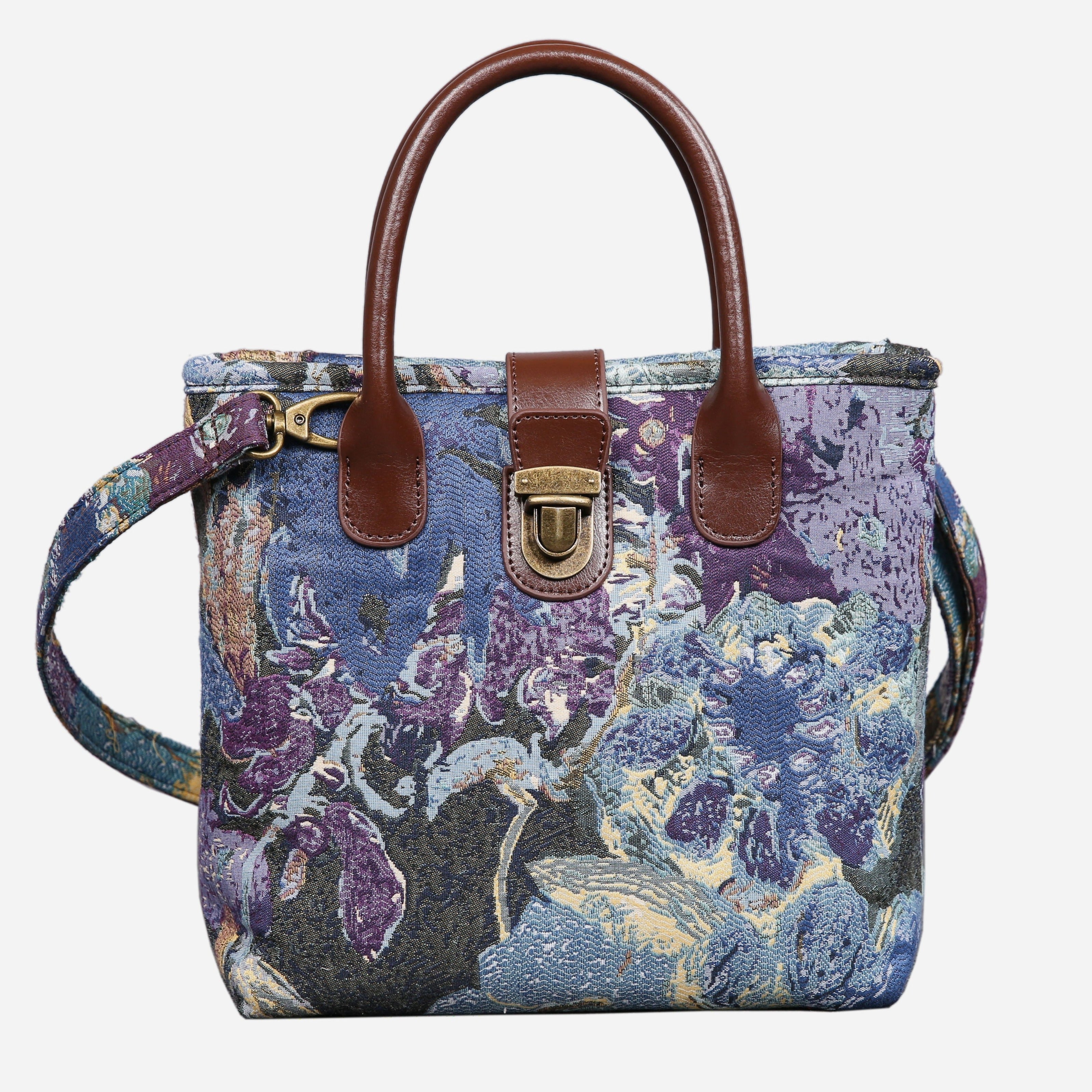 Abstract Blue Tuck Lock Carpet Satchel carpet bag MCW Handmade
