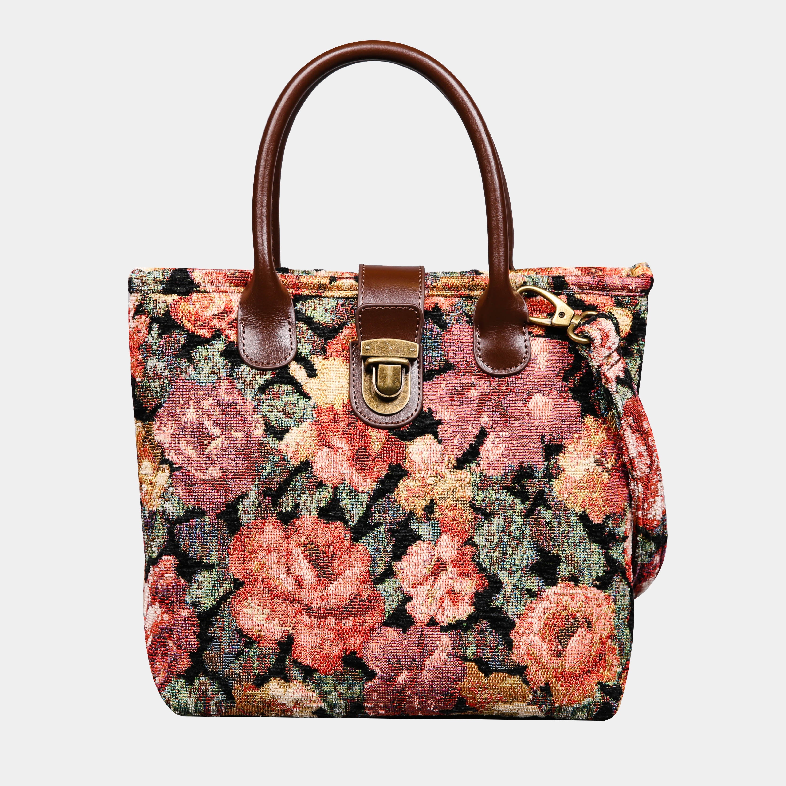 Floral Rose Tuck Lock Carpet Satchel carpet bag MCW Handmade