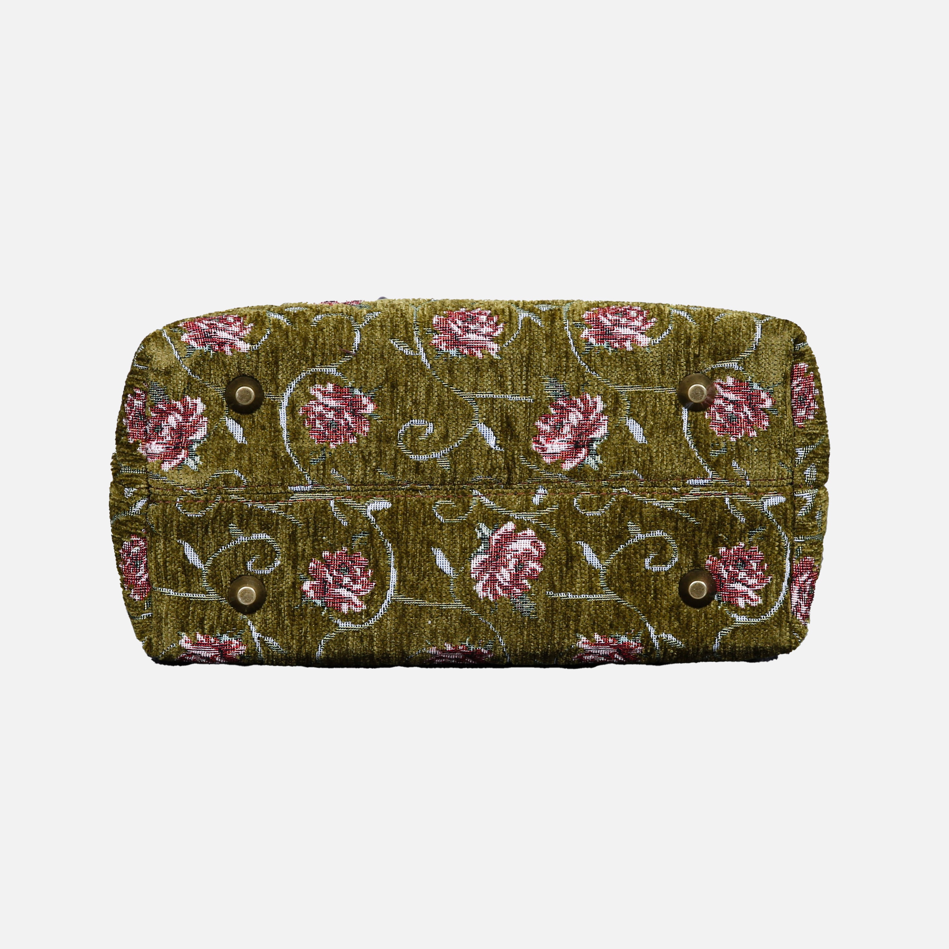 Climbing Rose Tuck Lock Carpet Satchel carpet bag MCW Handmade bottom