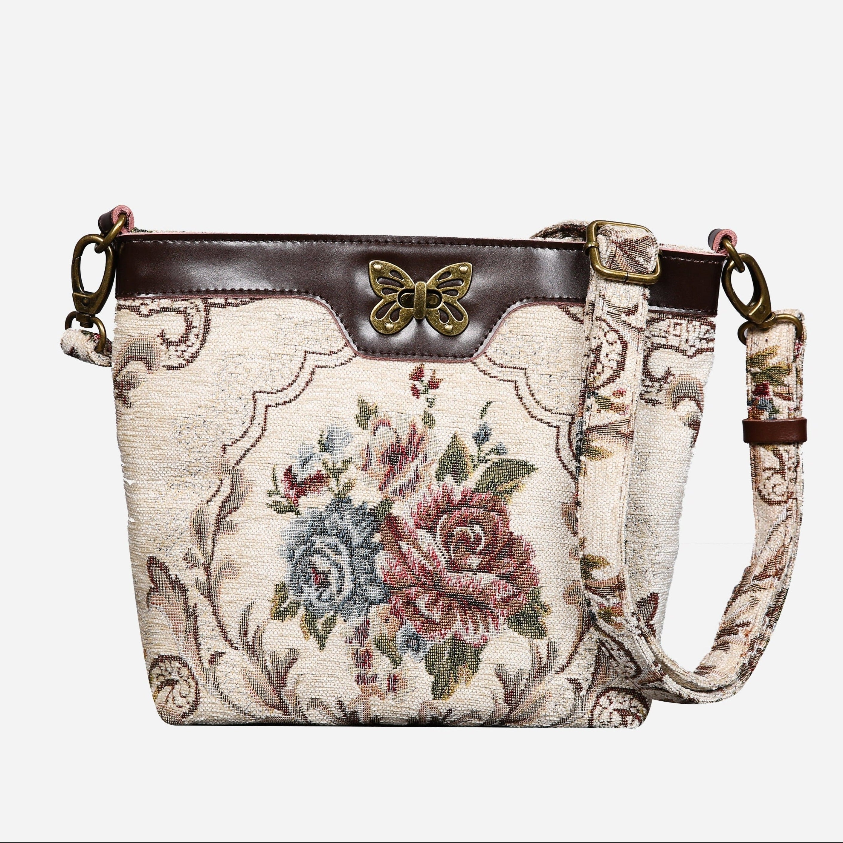 Floral Cream Carpet Crossbody Bag carpet bag MCW Handmade