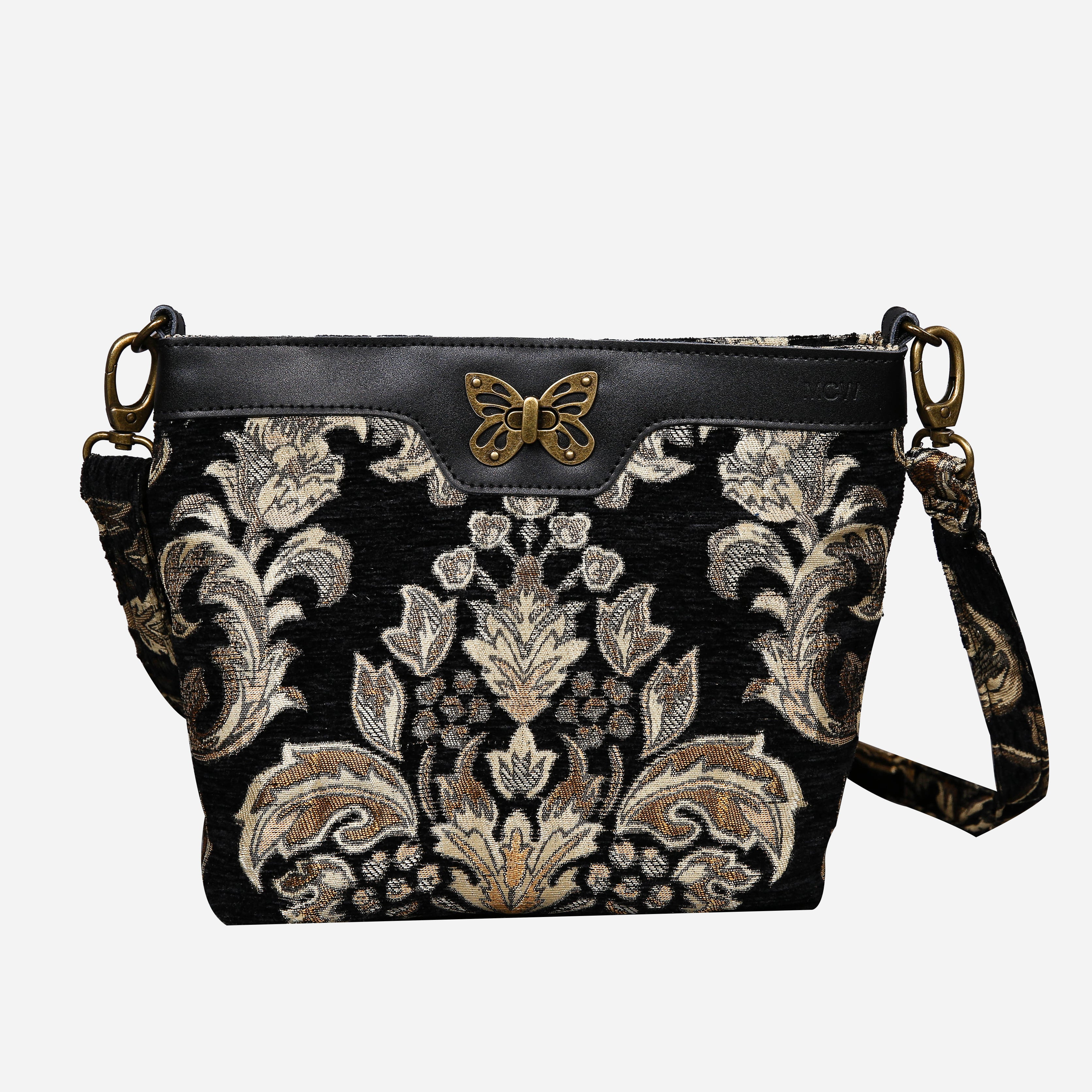 Victorian Blossom BLK-GOLD Carpet Crossbody Bag carpet bag MCW Handmade