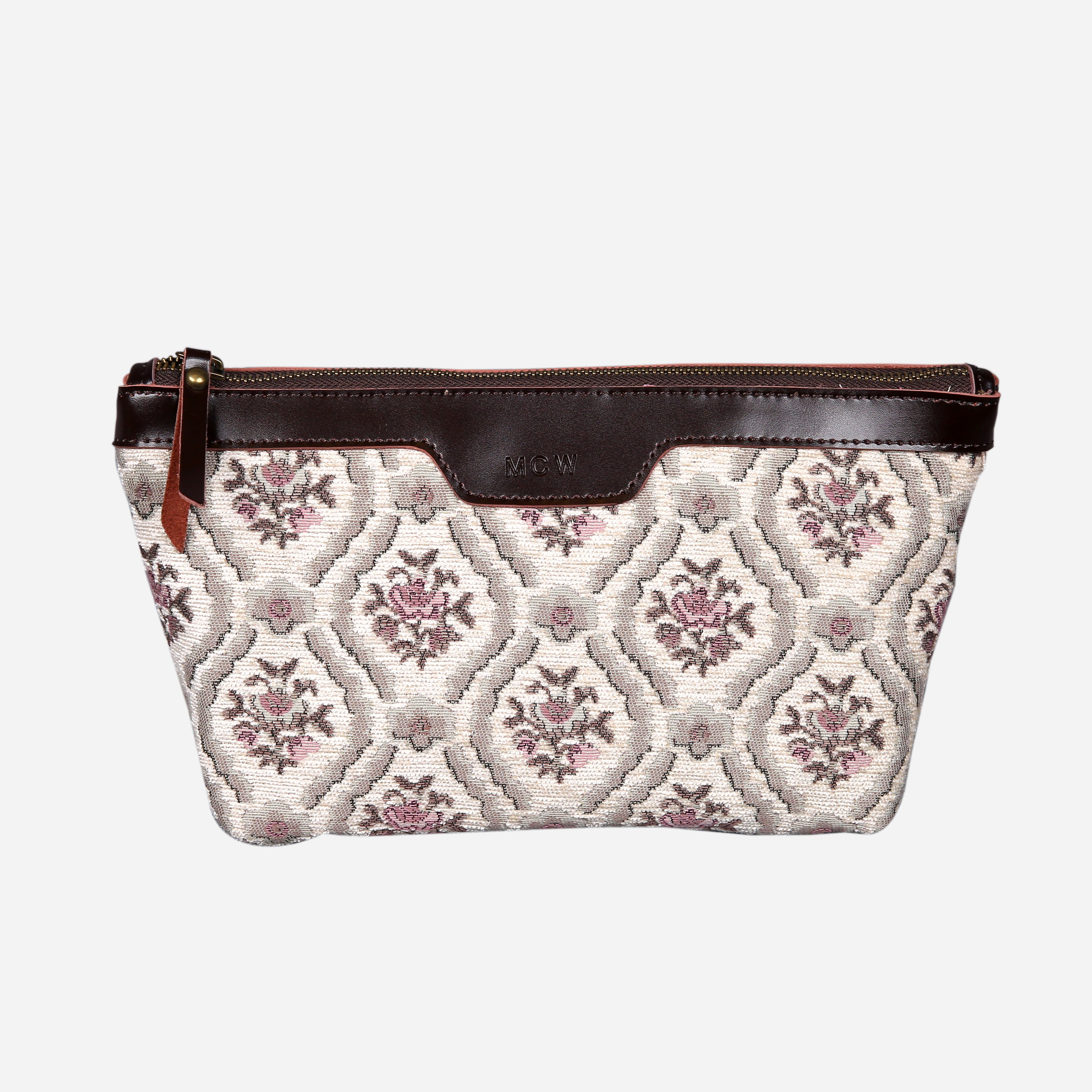 Traditional Cream Carpet Makeup Bag carpet bag MCW Handmade