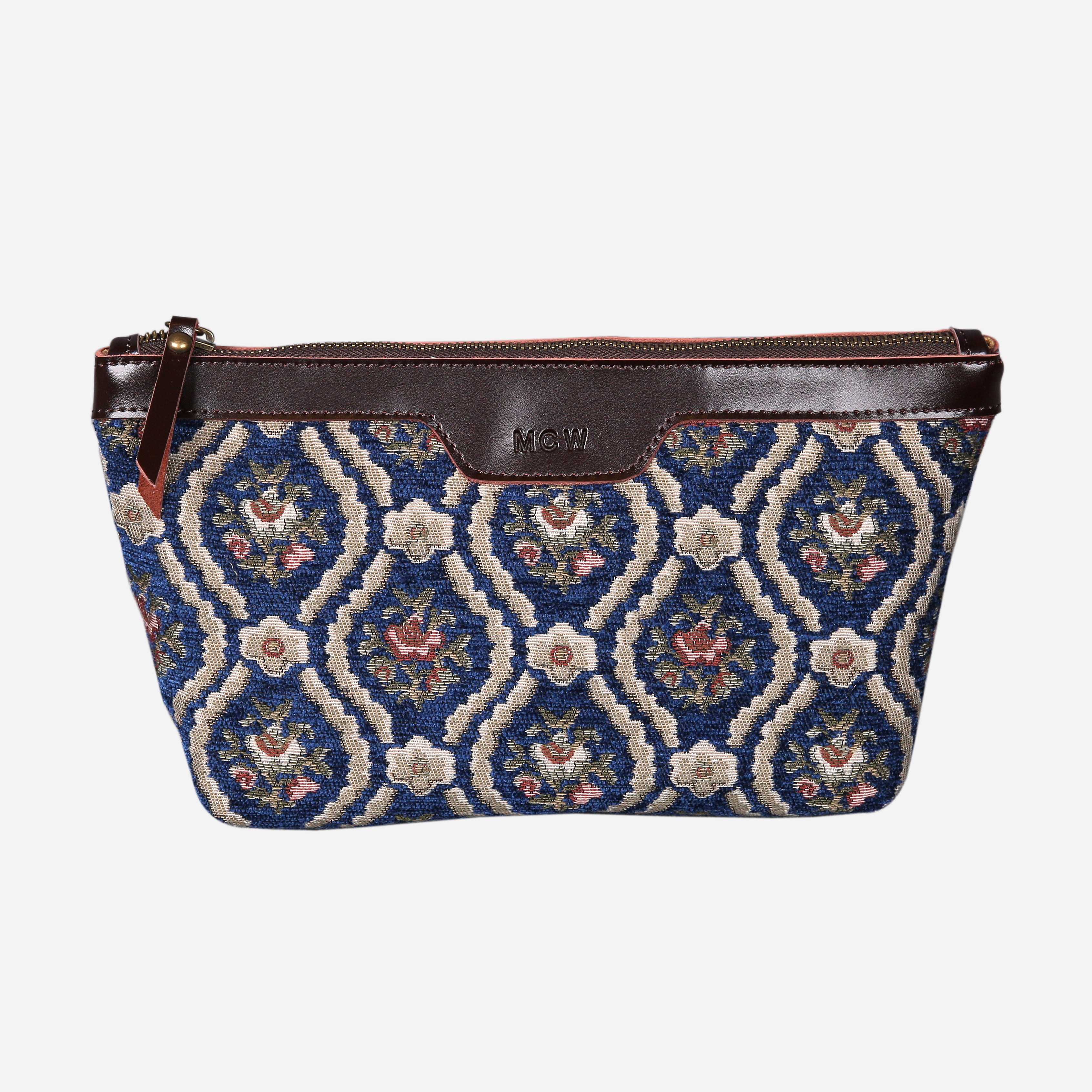 Traditional Blue Carpet Makeup Bag carpet bag MCW Handmade